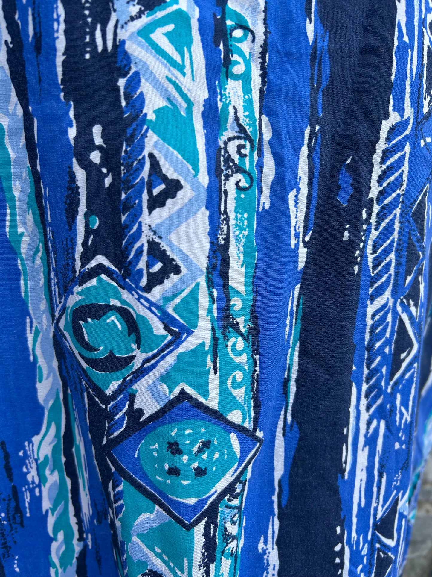 80s geometric blue dress uk 14