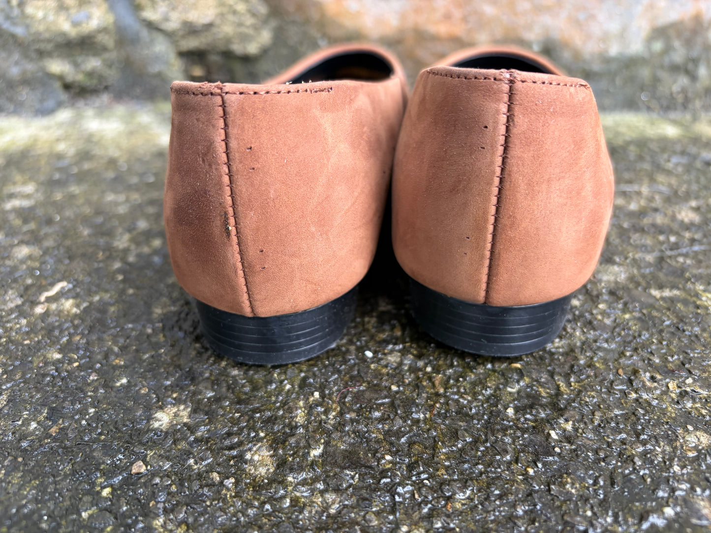 80s brown embroidered pumps uk 4 (eu 37)