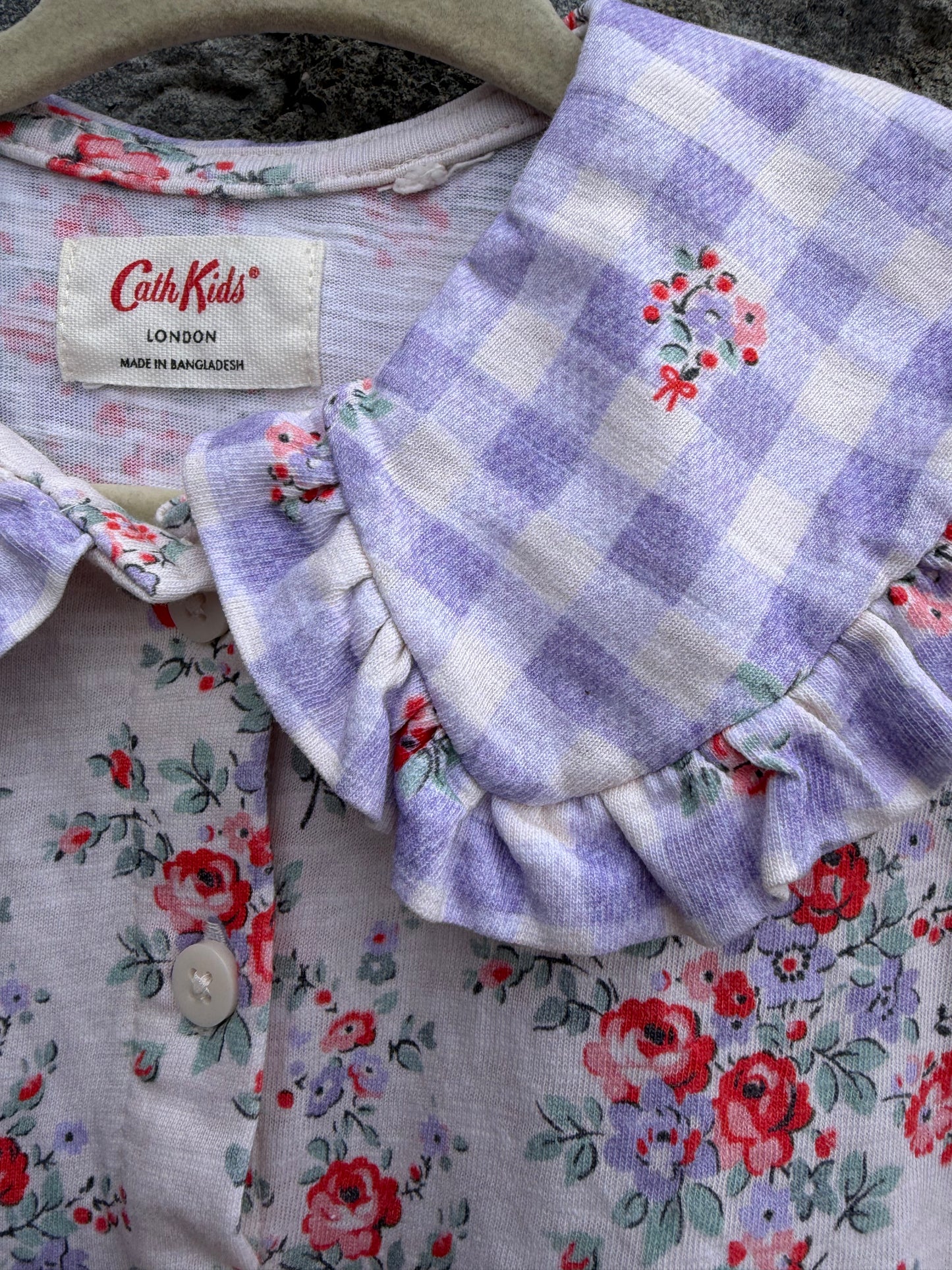 Pink floral collared dress  6-9m (68-74cm)