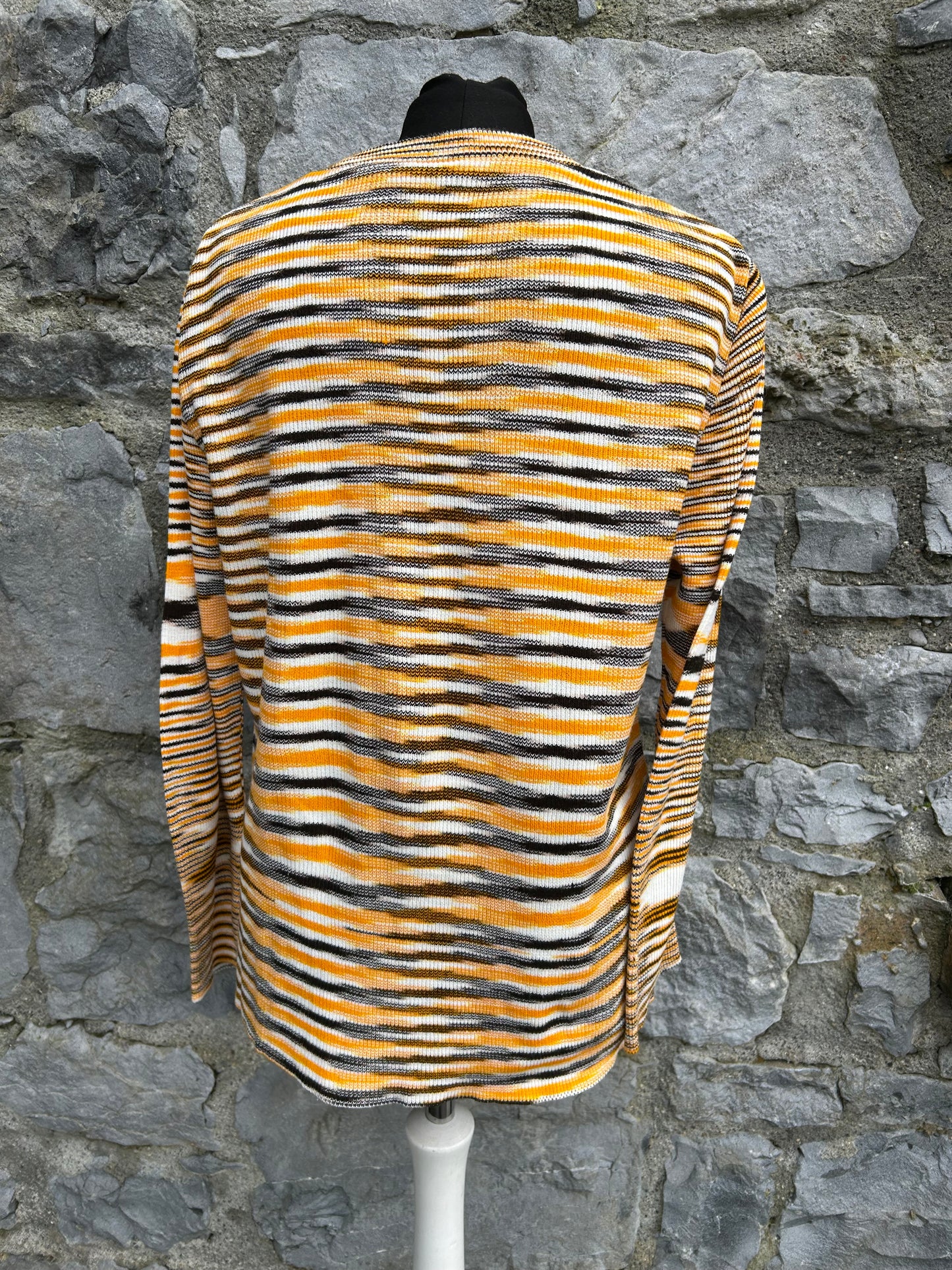 80s yellow stripy top uk 14