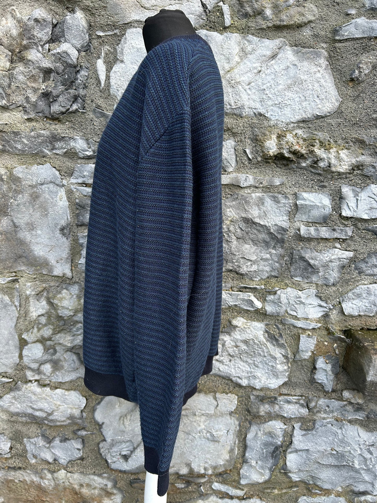 90s blue stripy jumper XL-XXL