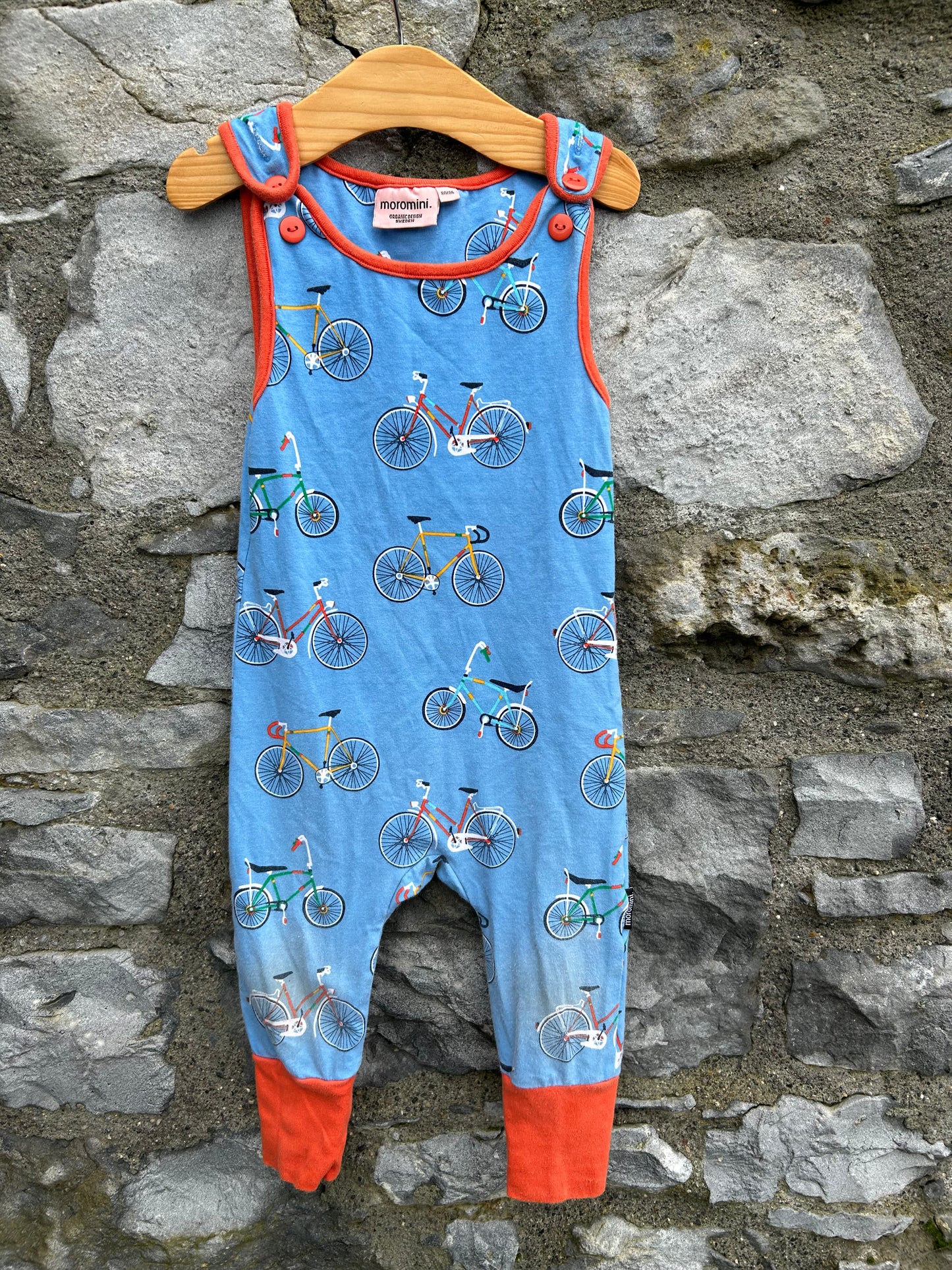 Blue bicycle dungarees 12-18m (80-86cm)