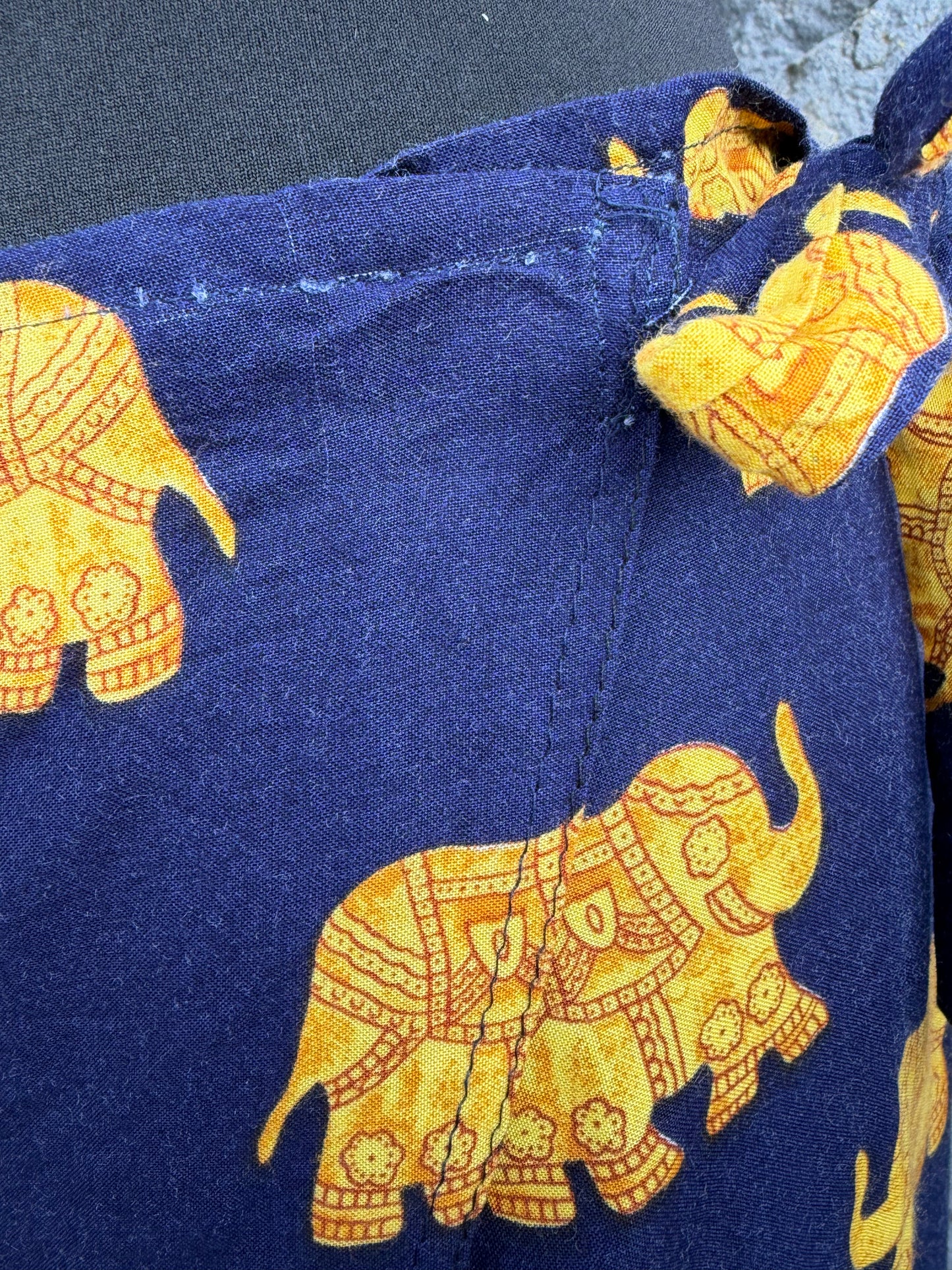 90s navy elephants wrap skirt uk 8-12
