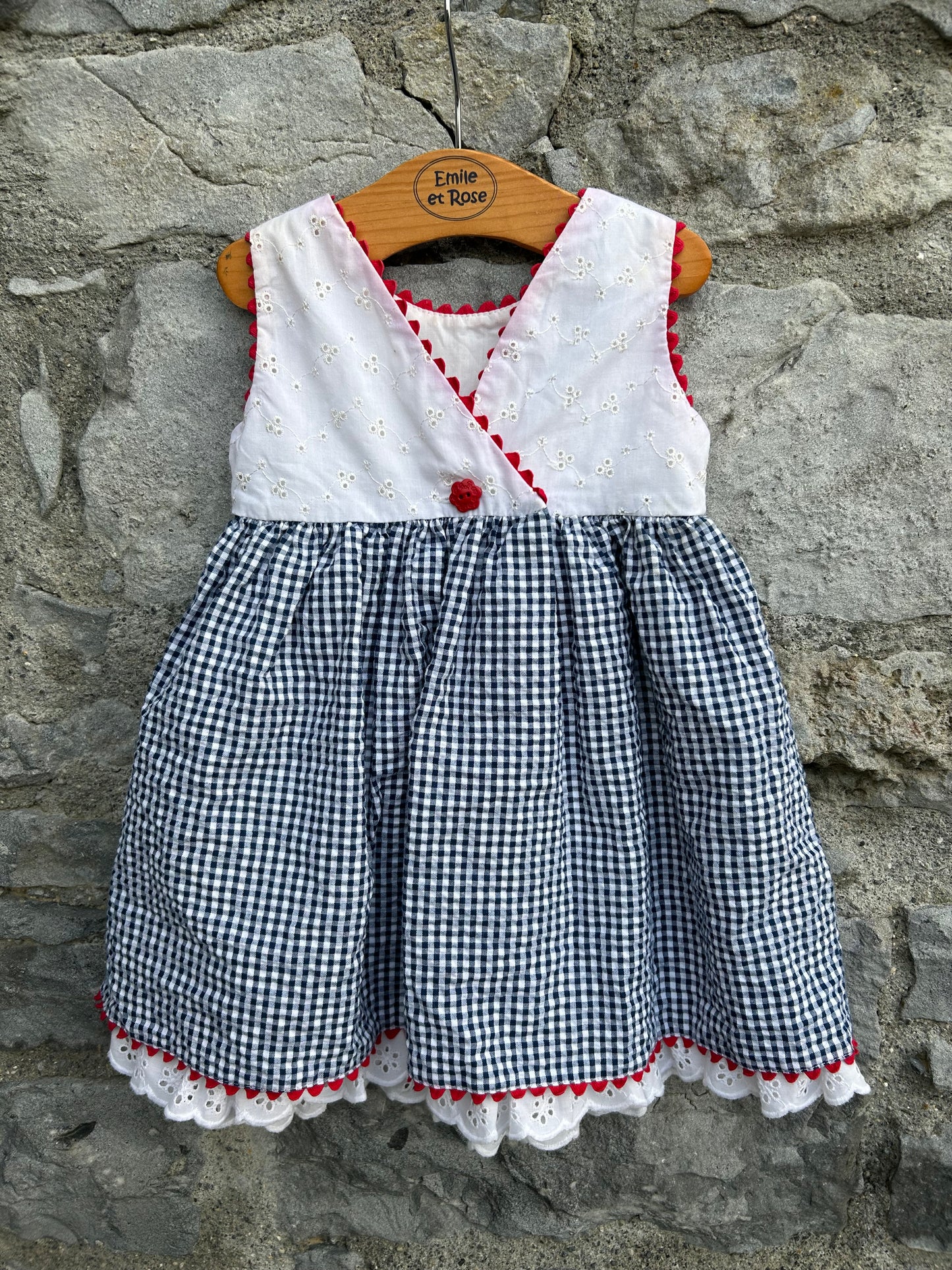 White&check dress&bloomers 2y (92cm)