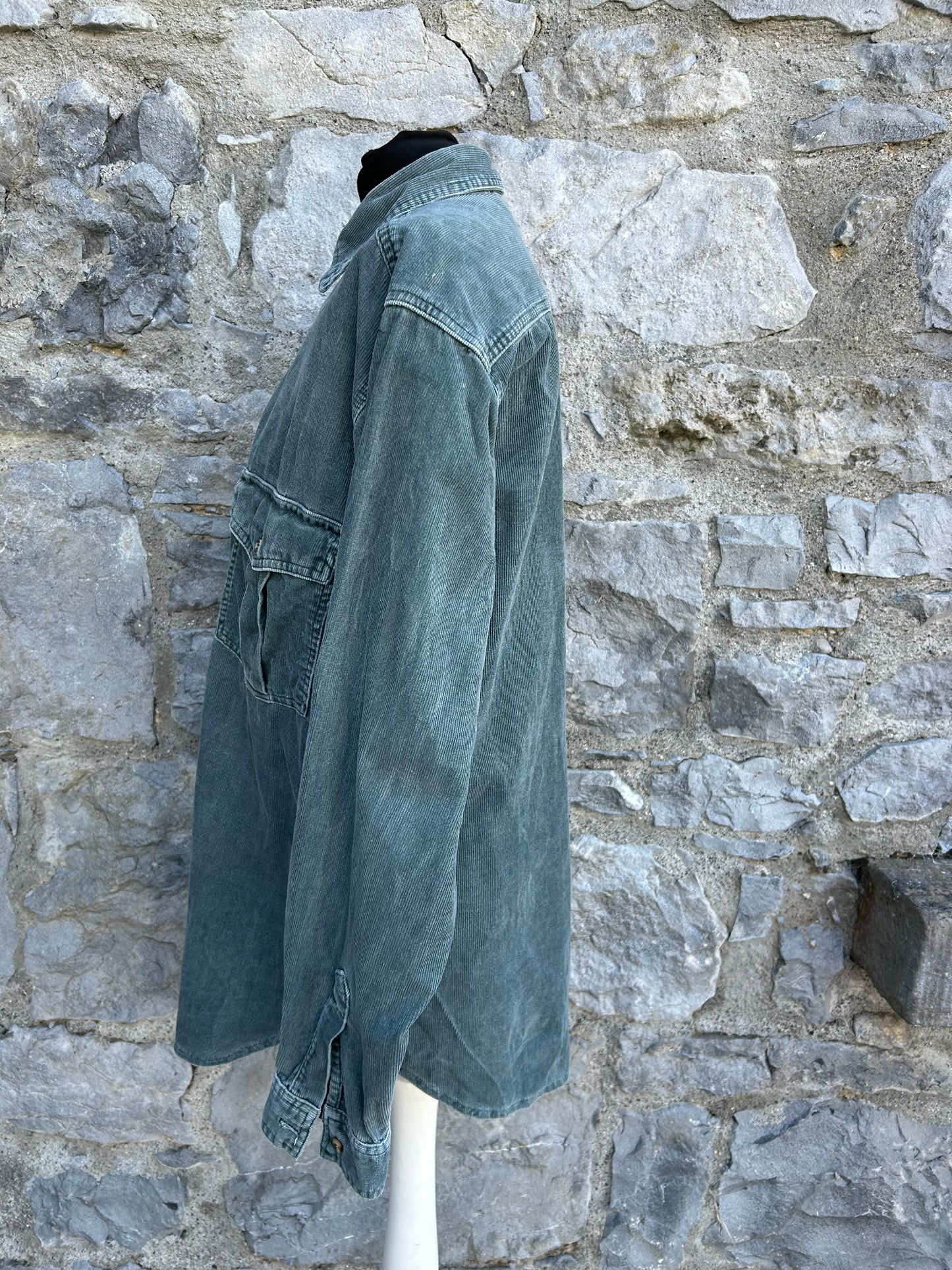 90s khaki cord shirt Large