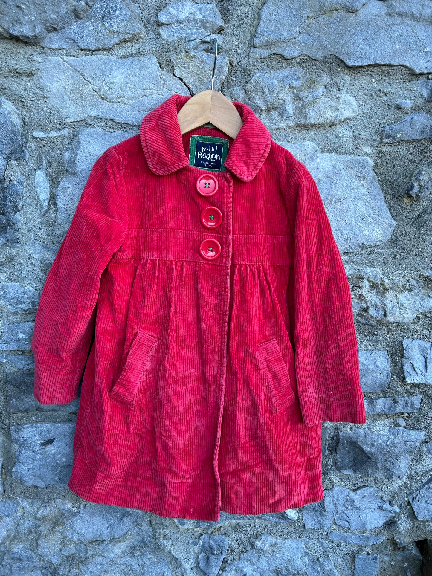 Red cord coat  5-6y (110-116cm)