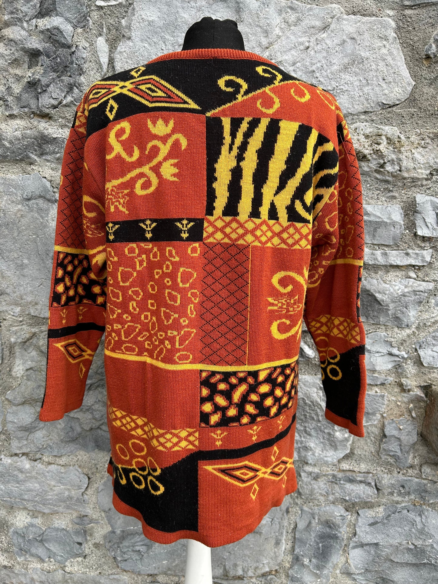 90s brown patchwork jumper uk 12