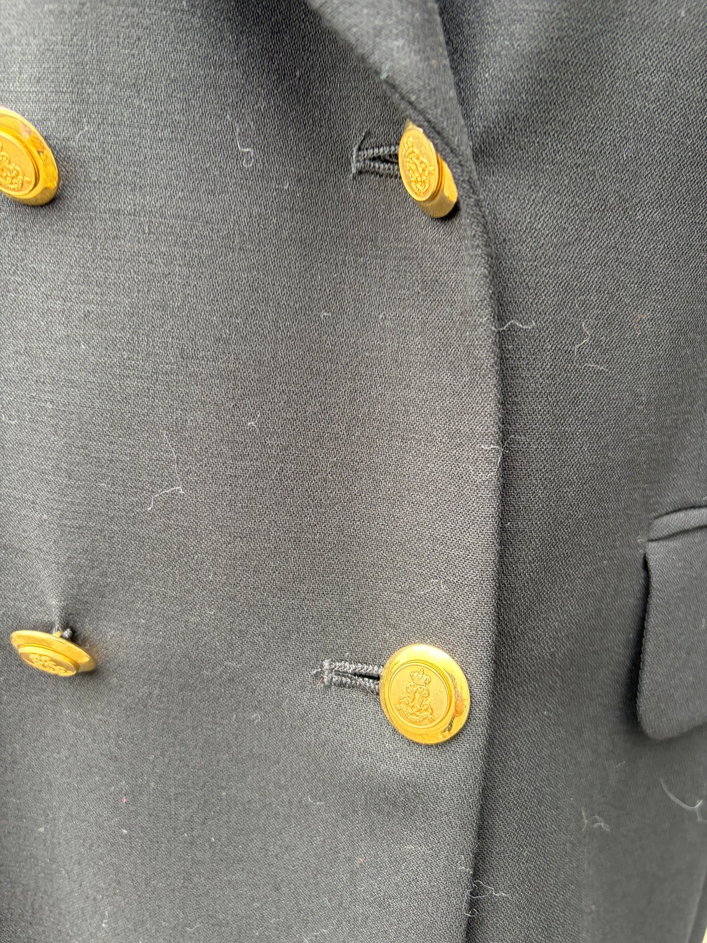 90s black double-breasted jacket uk 12-14