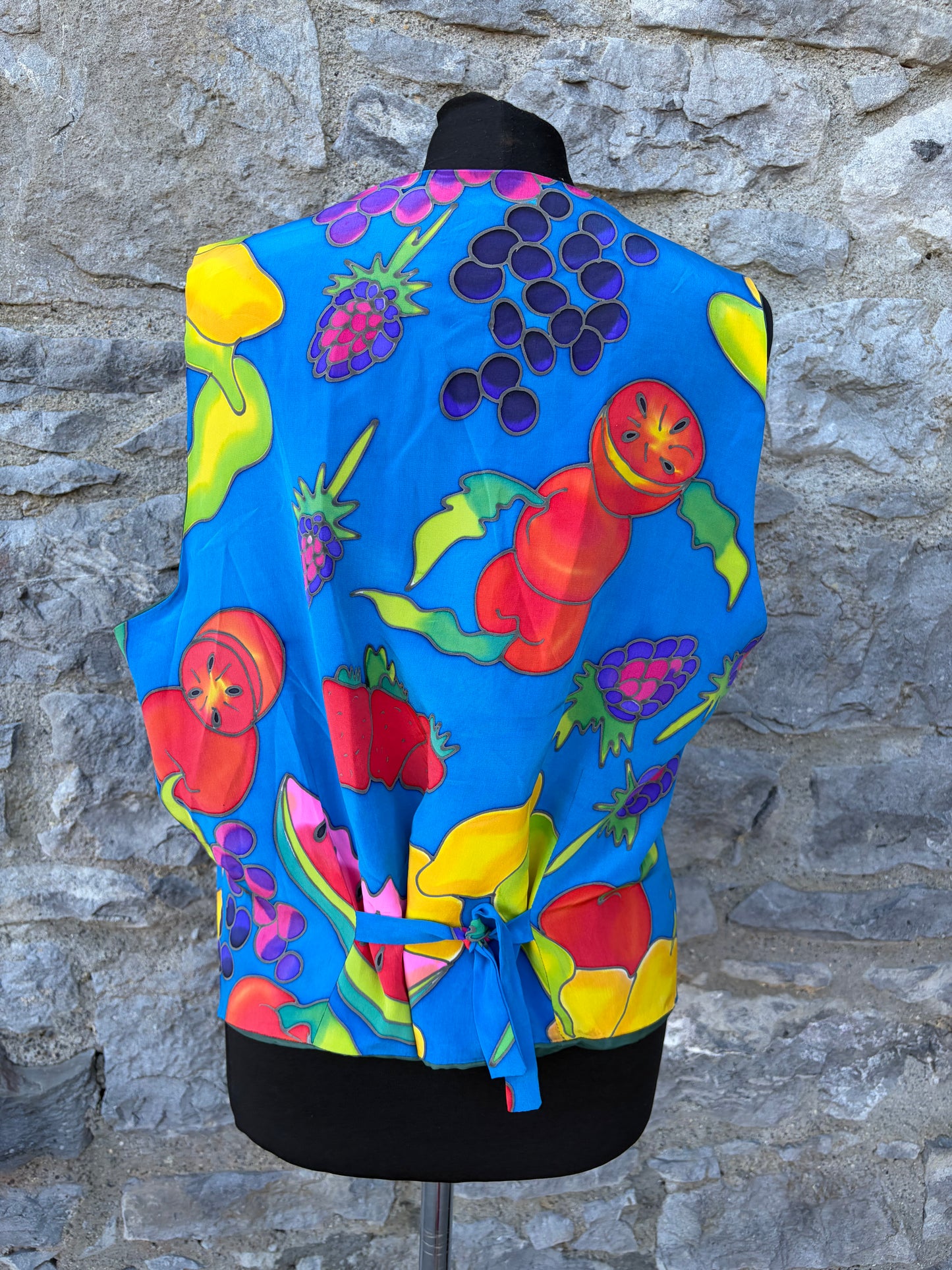 80s colourful fruit waistcoat Large