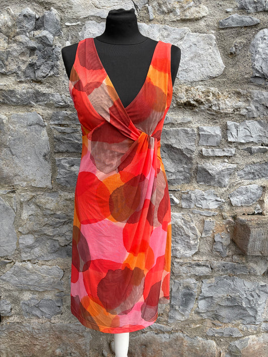 Y2K mega dots orange dress uk 6