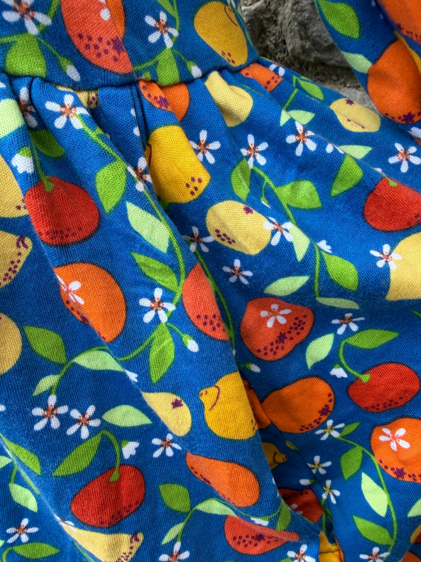 Citrus blue gathered dress uk 8-10