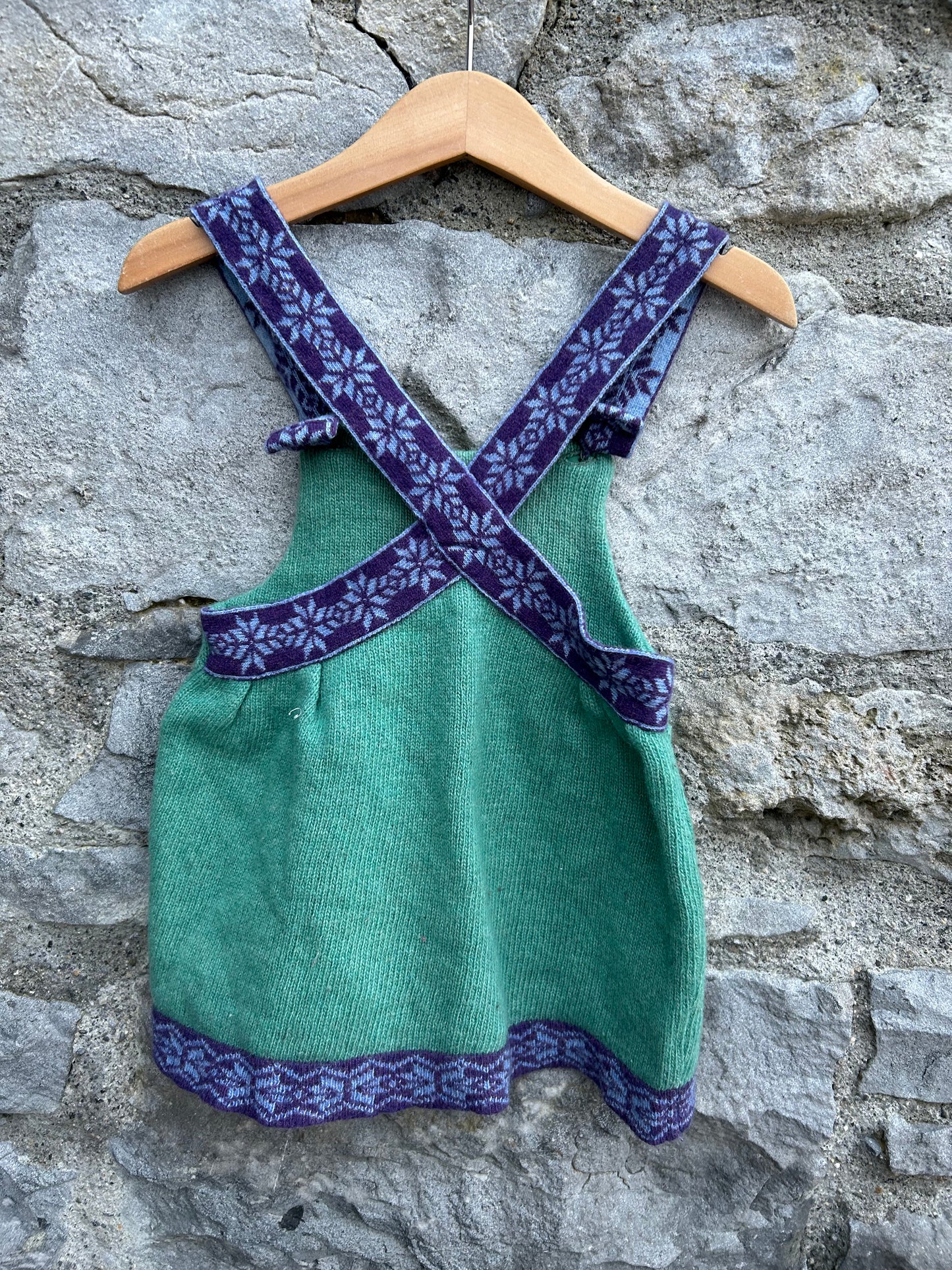 Green knitted pinafore 12-18m (80-86cm)