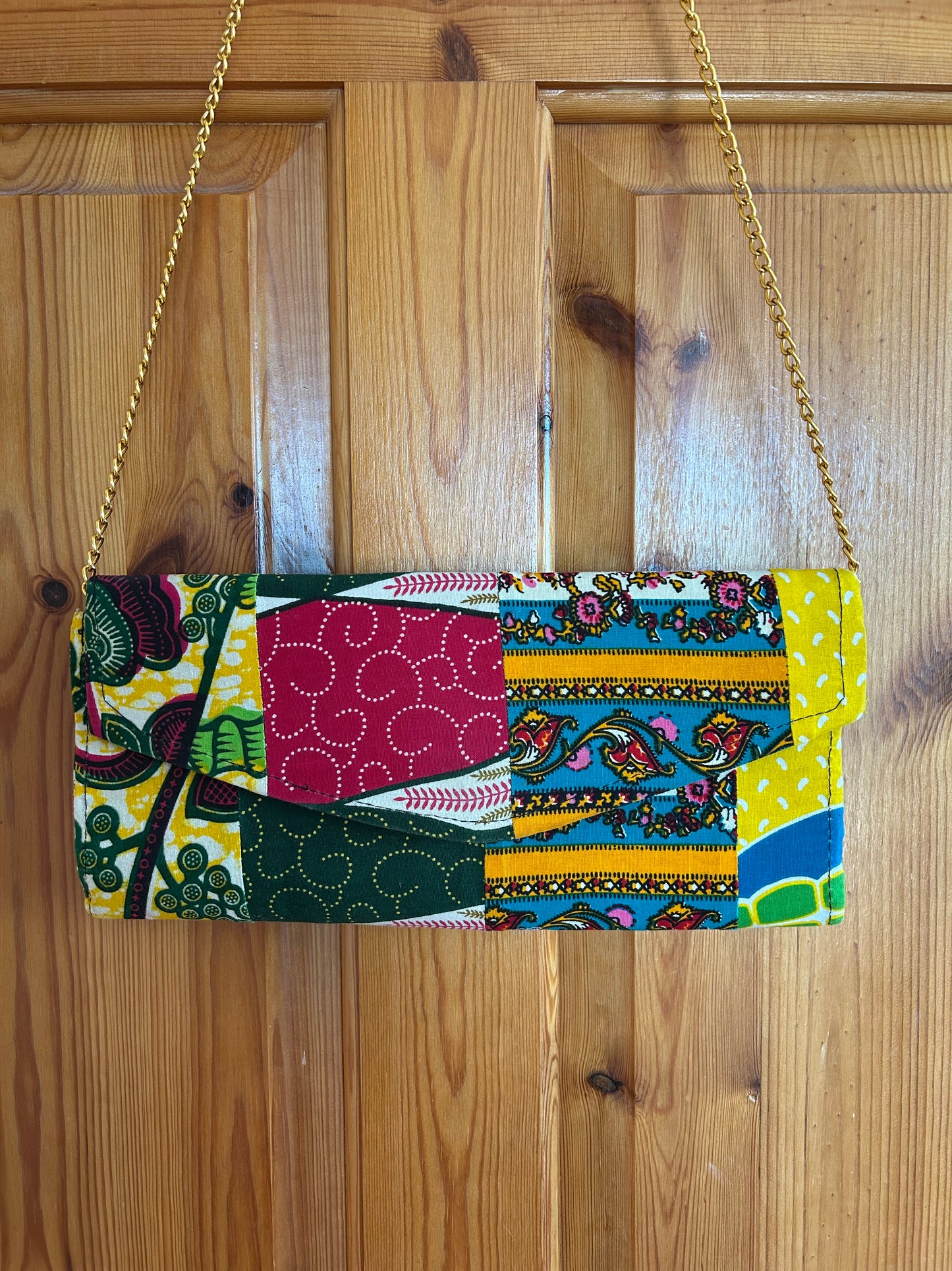 Colourful patchwork shoulder bag