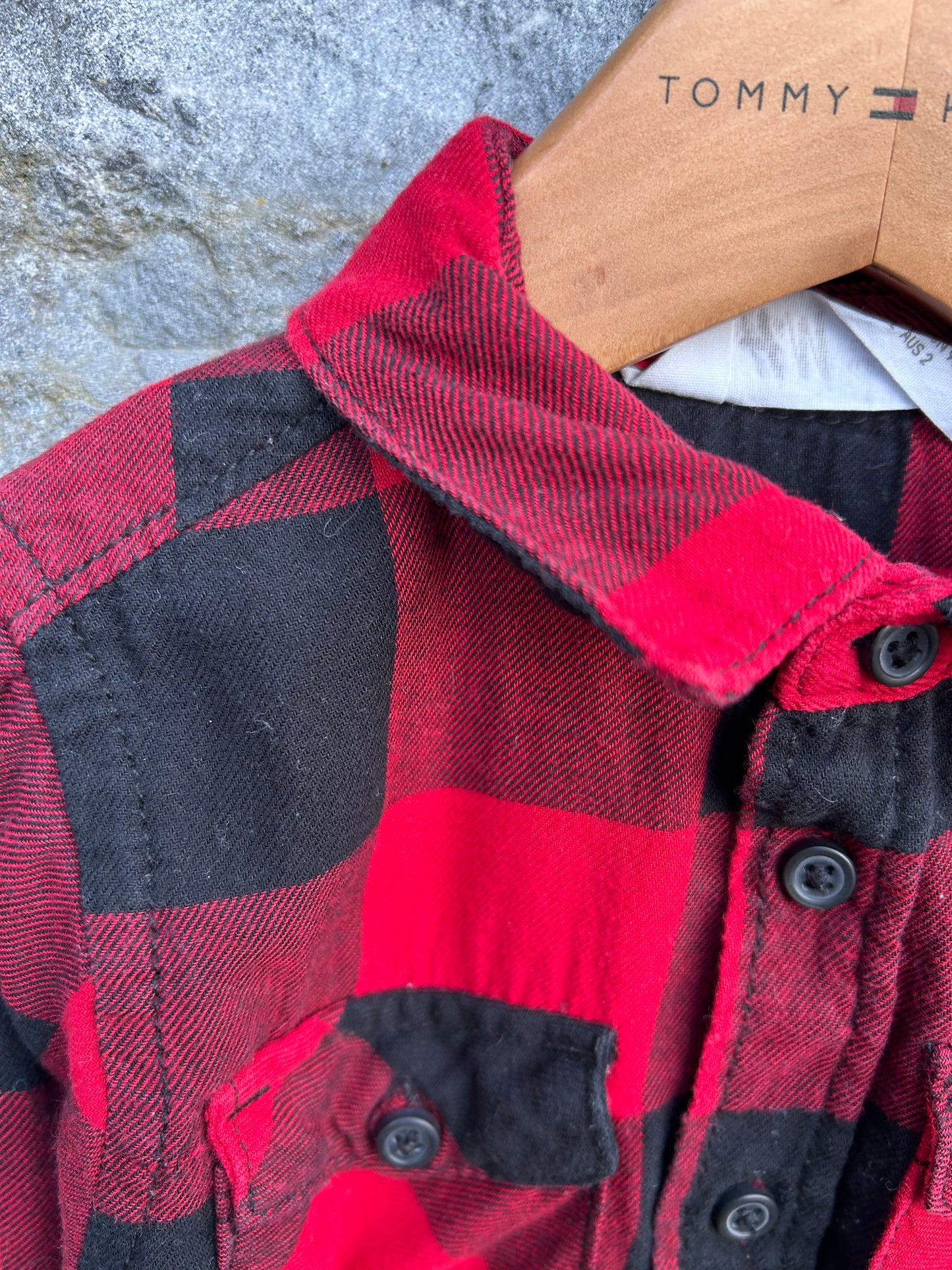 H&M red&black check shirt  18-24m (86-92cm)