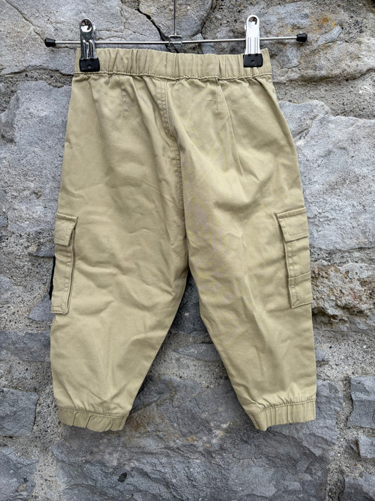 Beige cargo pants  12-18m (80-86cm)
