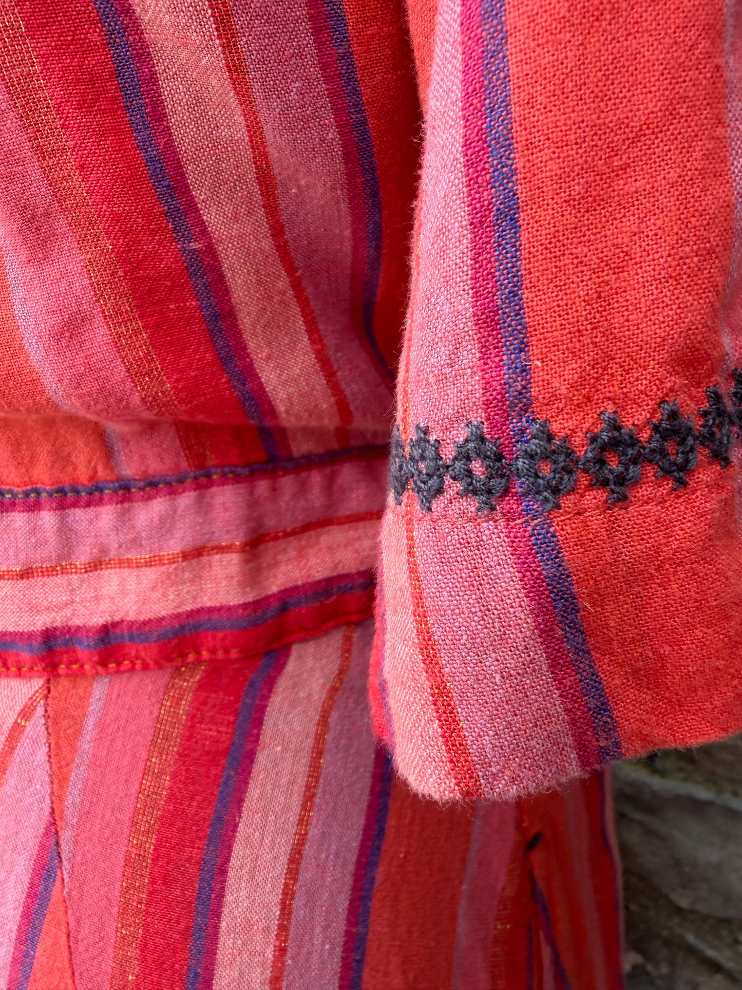 Felicity' striped pink wrap dress uk 12