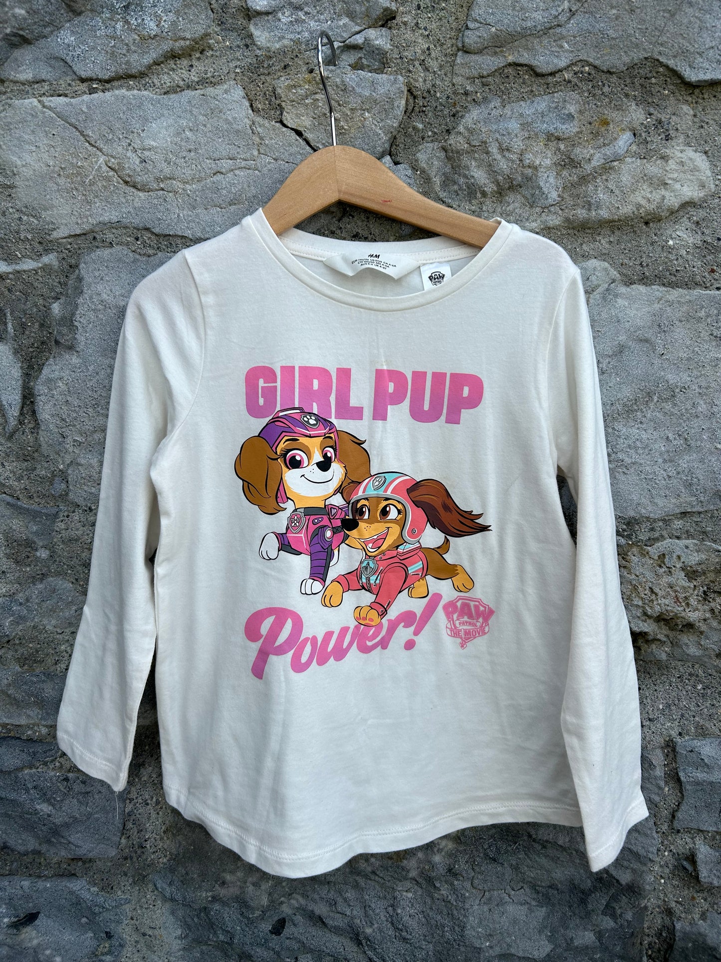 Girl pup white top   5-6y (110-116cm)