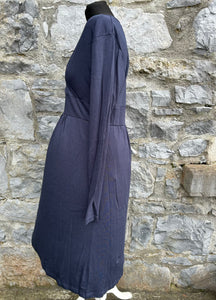 Navy fix wrap dress uk 12