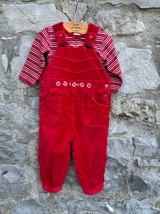 Stripy red heart vest   6-9m (68-74cm)