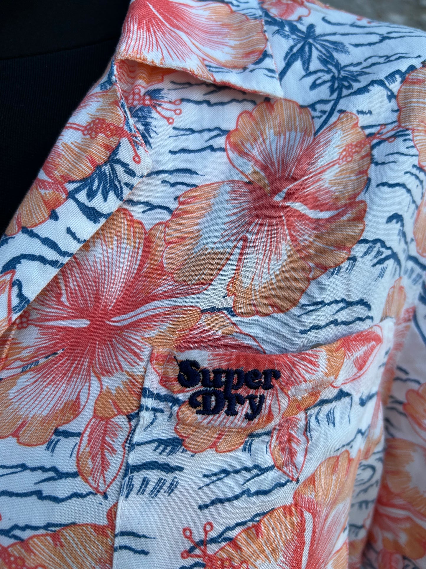 Hawaiian orange flowers shirt uk 10