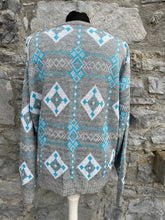 Load image into Gallery viewer, 90s Grey diamonds jumper M/L

