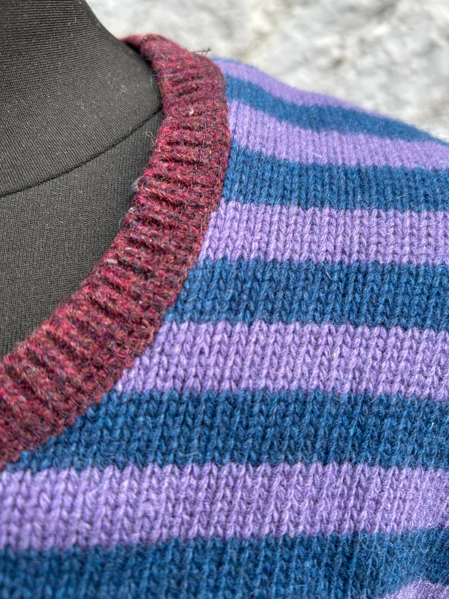 Purple stripy woolly jumper uk 14