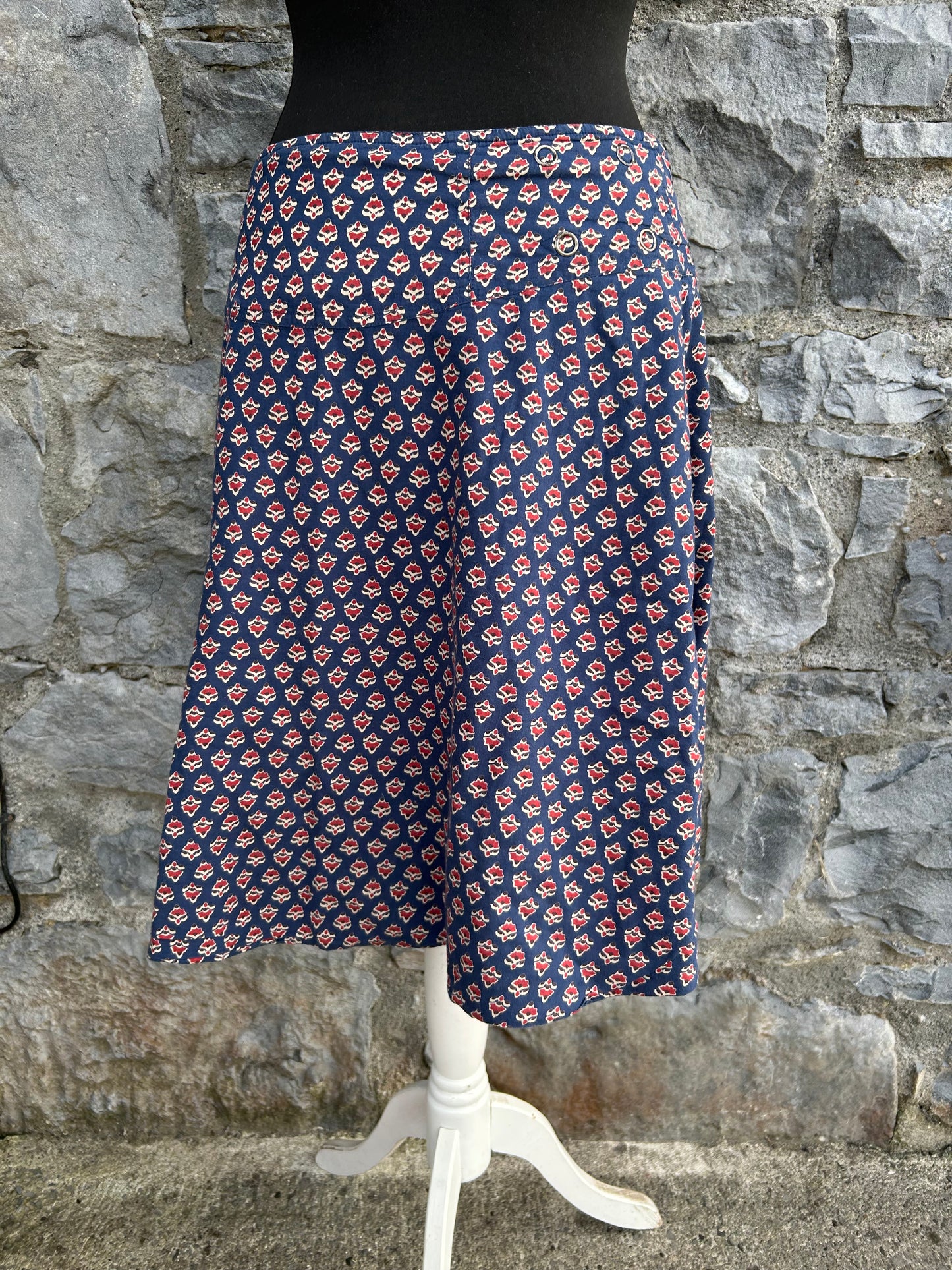 Brown Floral reversible skirt uk 10-14