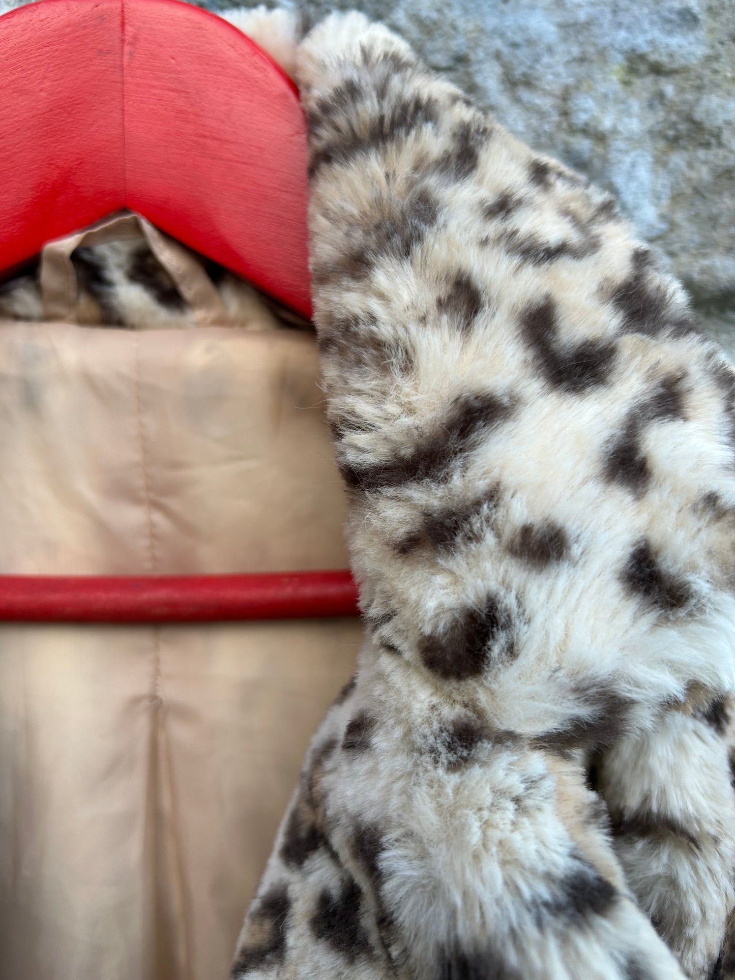 Leopard print furry coat  6-7y (116-122cm)