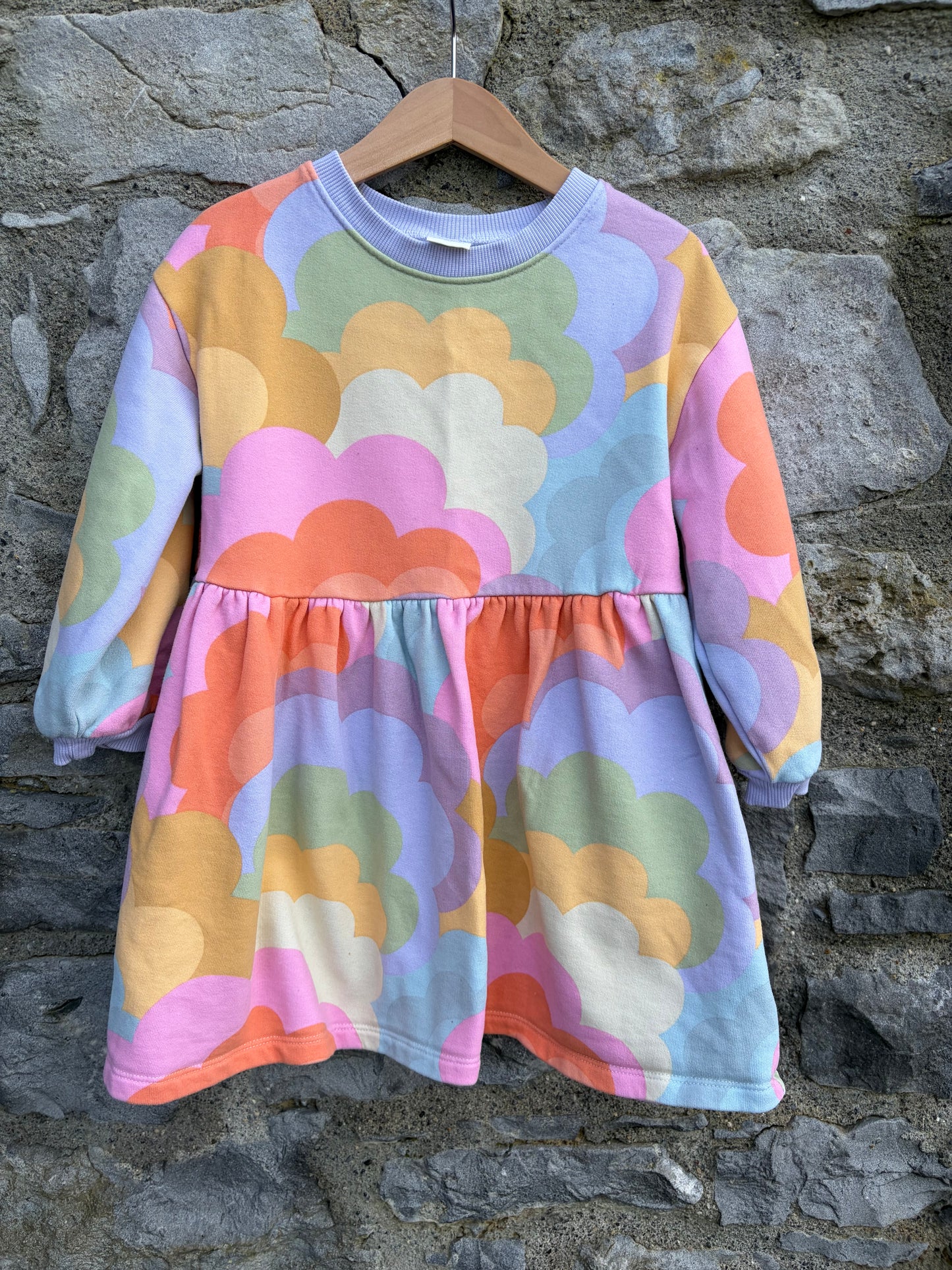 Lilac Rainbow Long Sleeve Jumper Dress  4-5y (104-110cm)