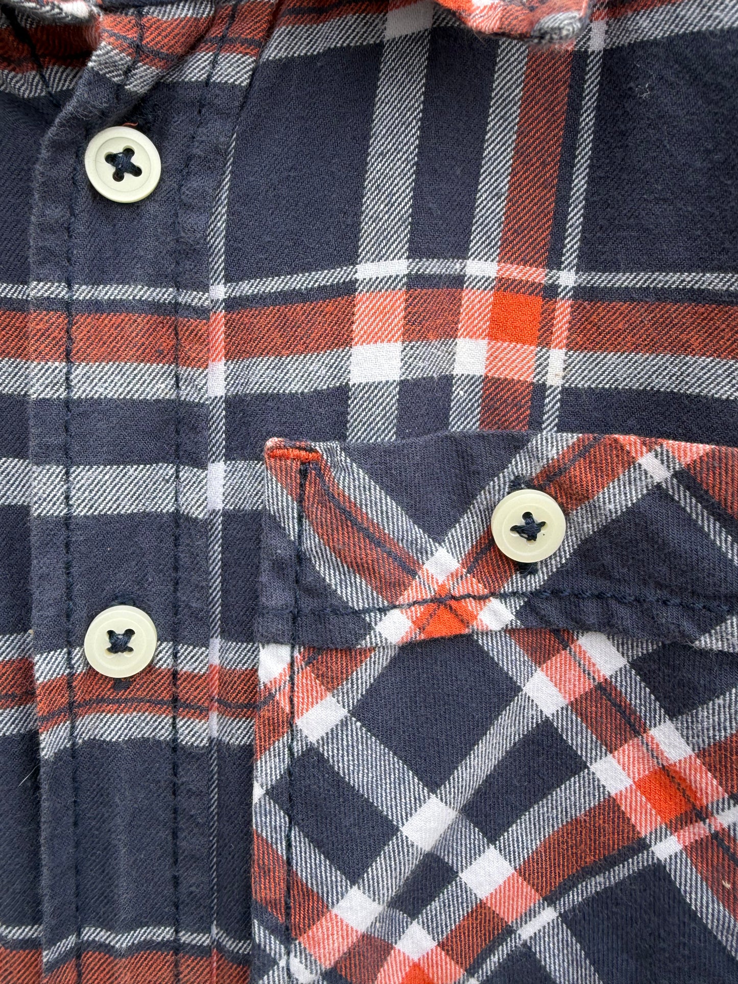 Orange&navy check shirt 4-5y (104-110cm)