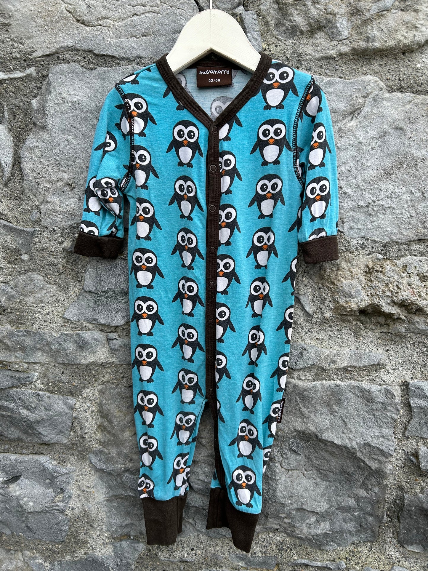 Blue penguins onesie  3-6m (62-68cm)