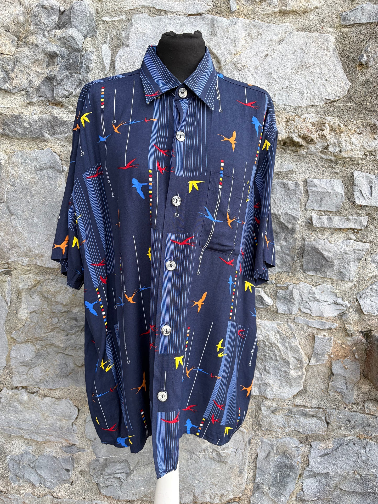80s Swallows navy shirt XL