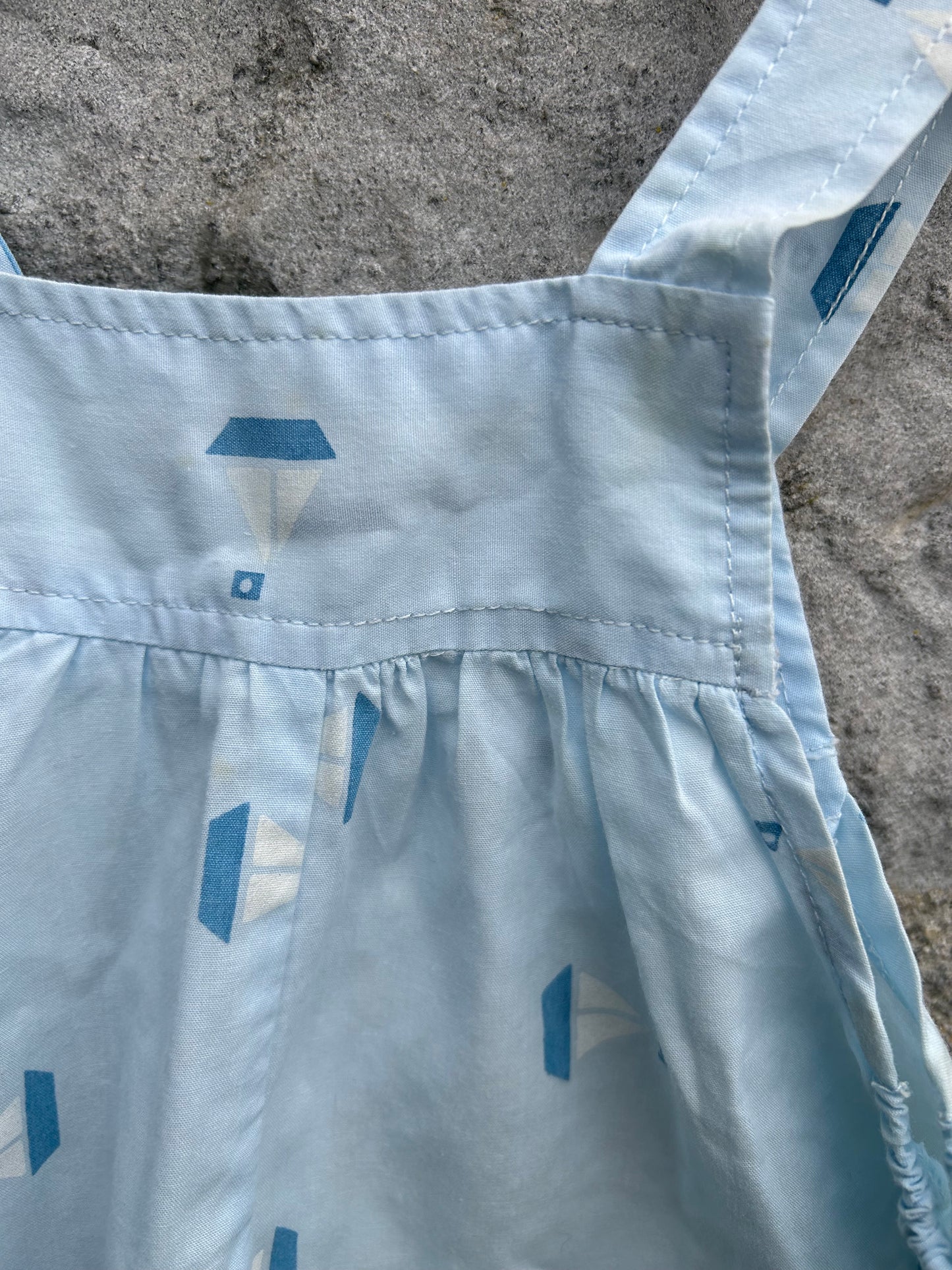 80s blue boats dungarees   6-9m (68-74cm)