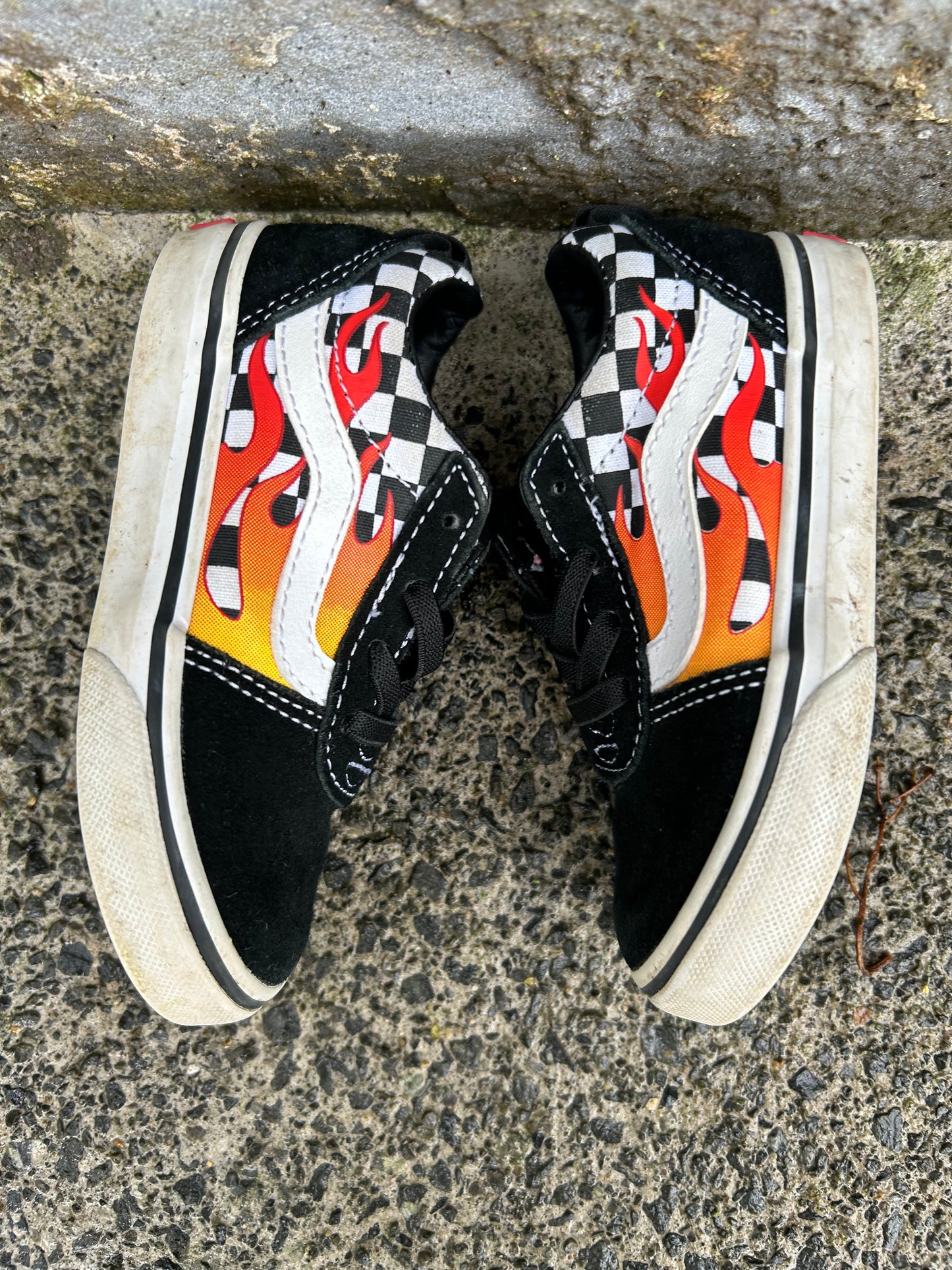 Fire&black checker trainers  uk 7.5 (eu 24.5)