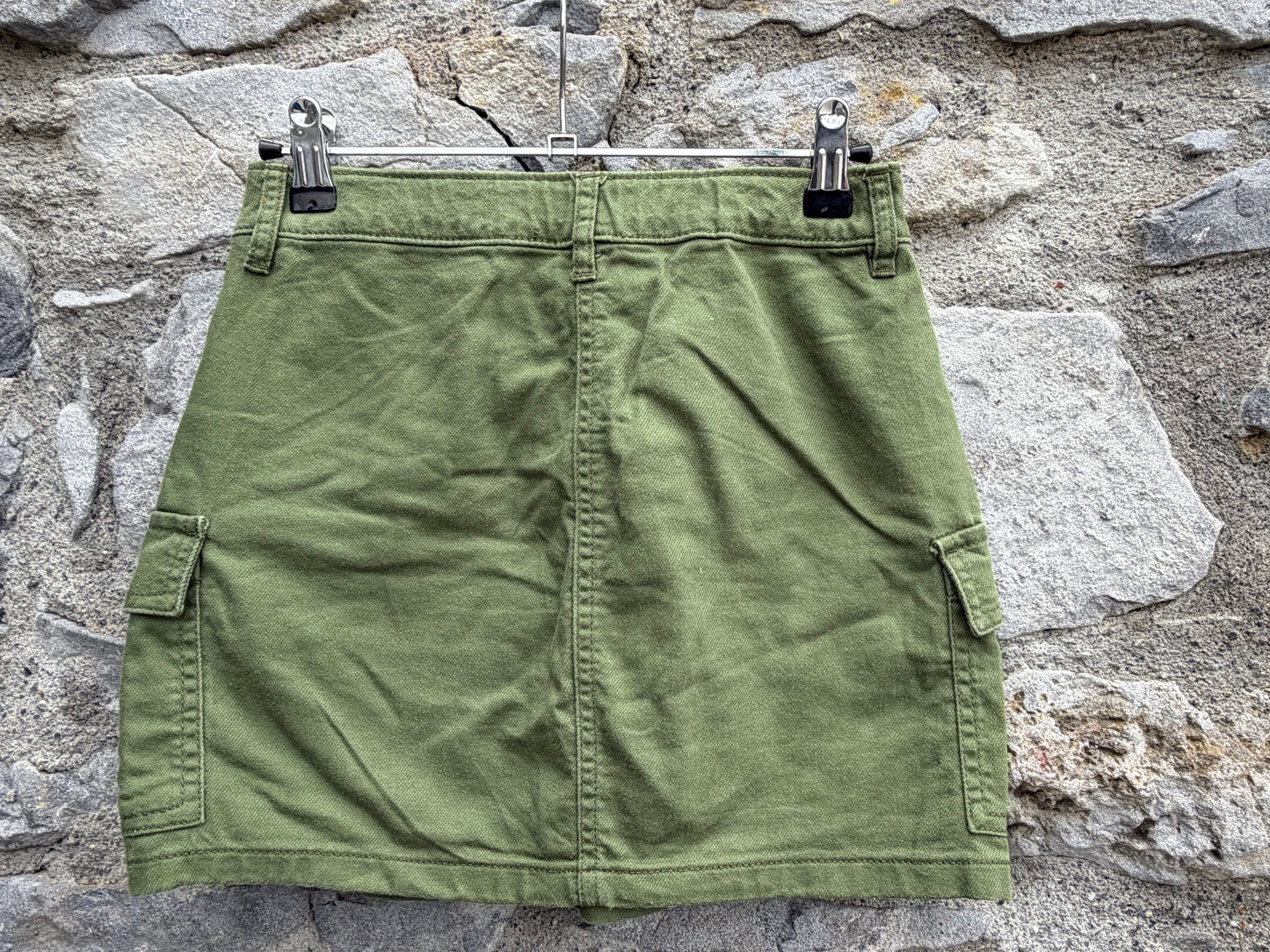 Green denim combat skirt 10-11y (140-146cm)