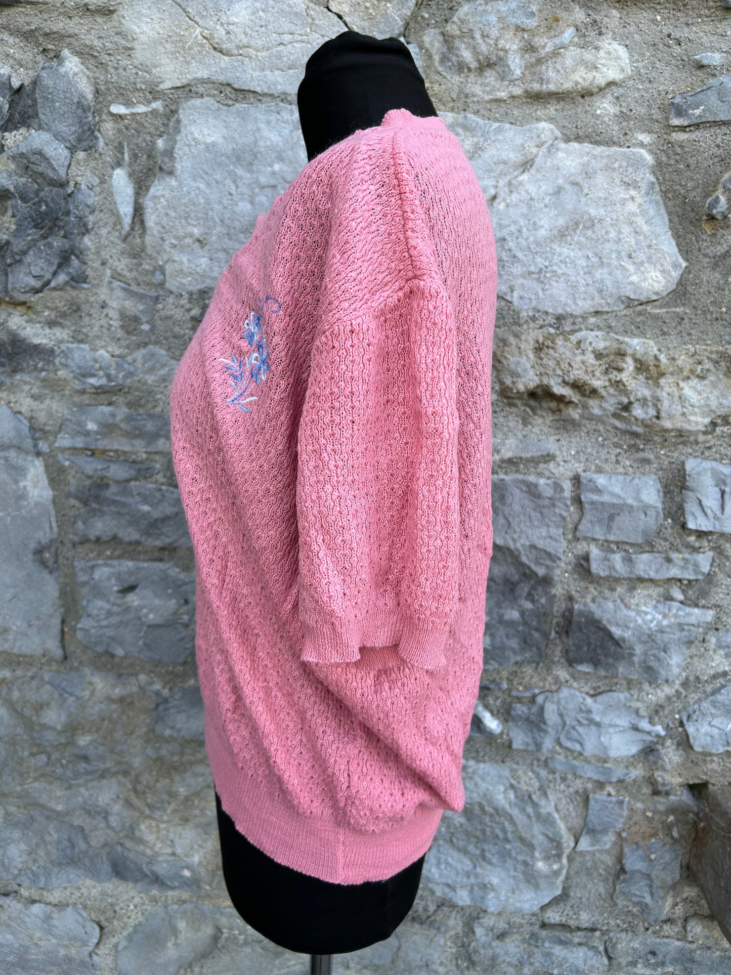 90s pink knitted top uk 14-18