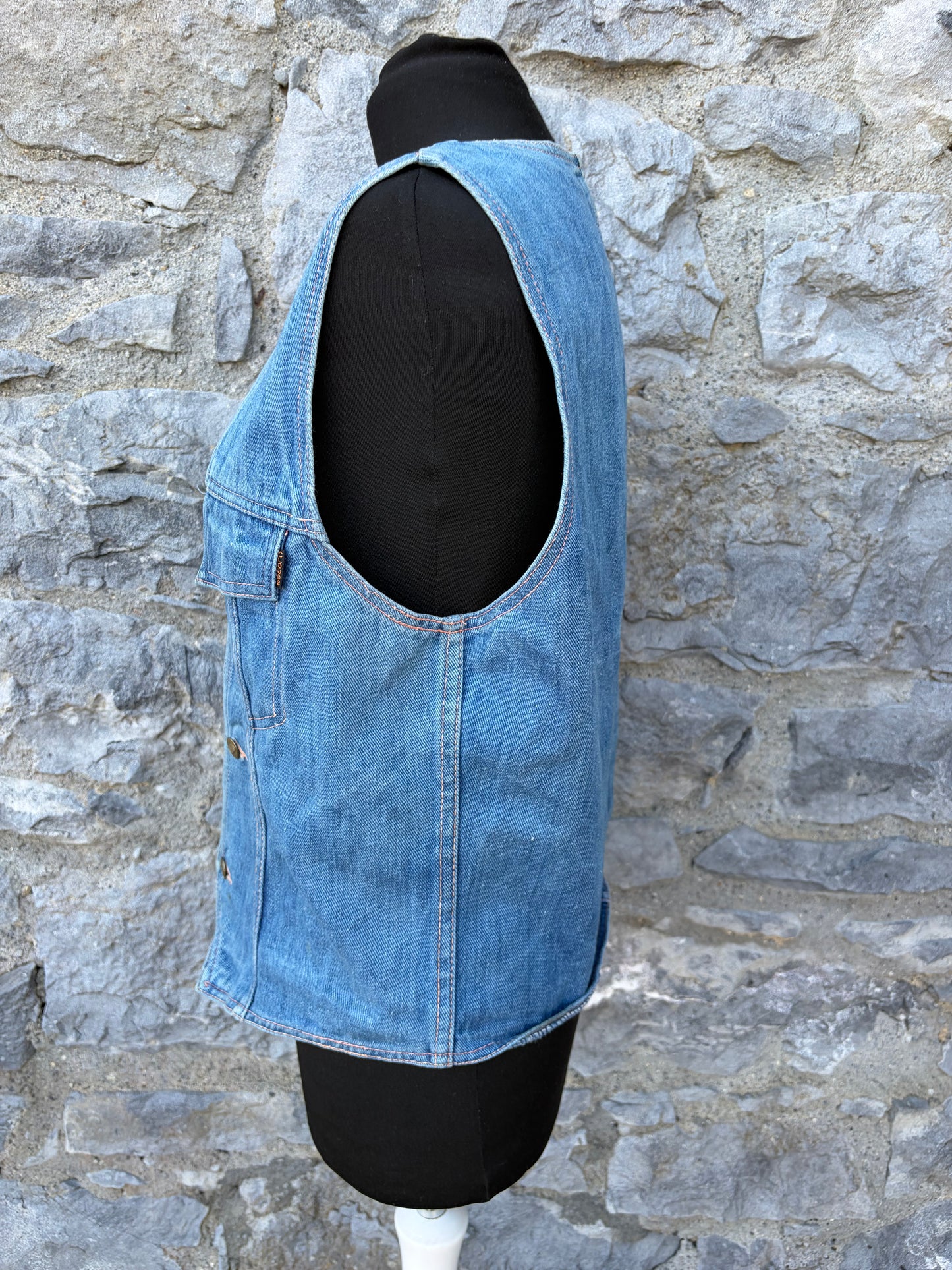 80s denim waistcoat uk 10-12
