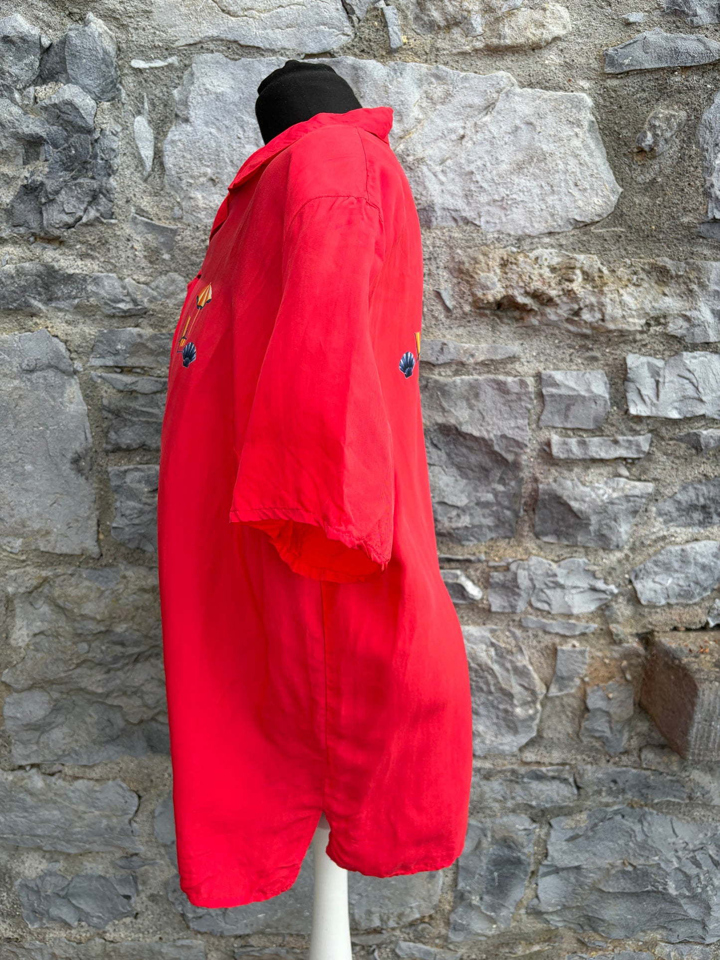 90s beach red shirt uk 16-18