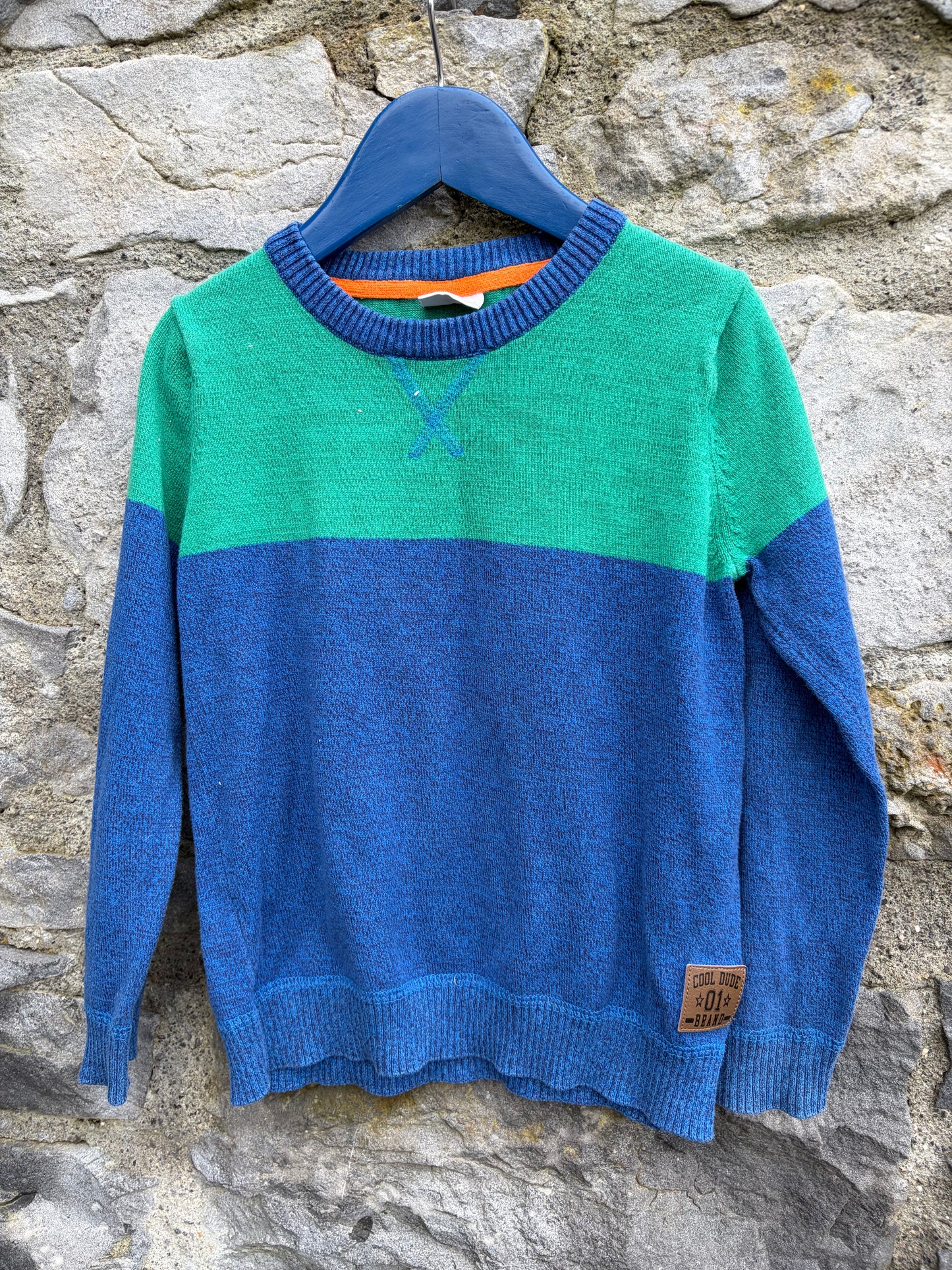 Blue&green jumper  5-6y (110-116cm)