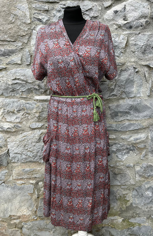 Red&grey floral dress uk 12