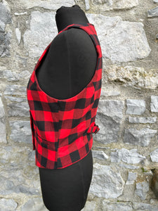 Red check waistcoat uk 10