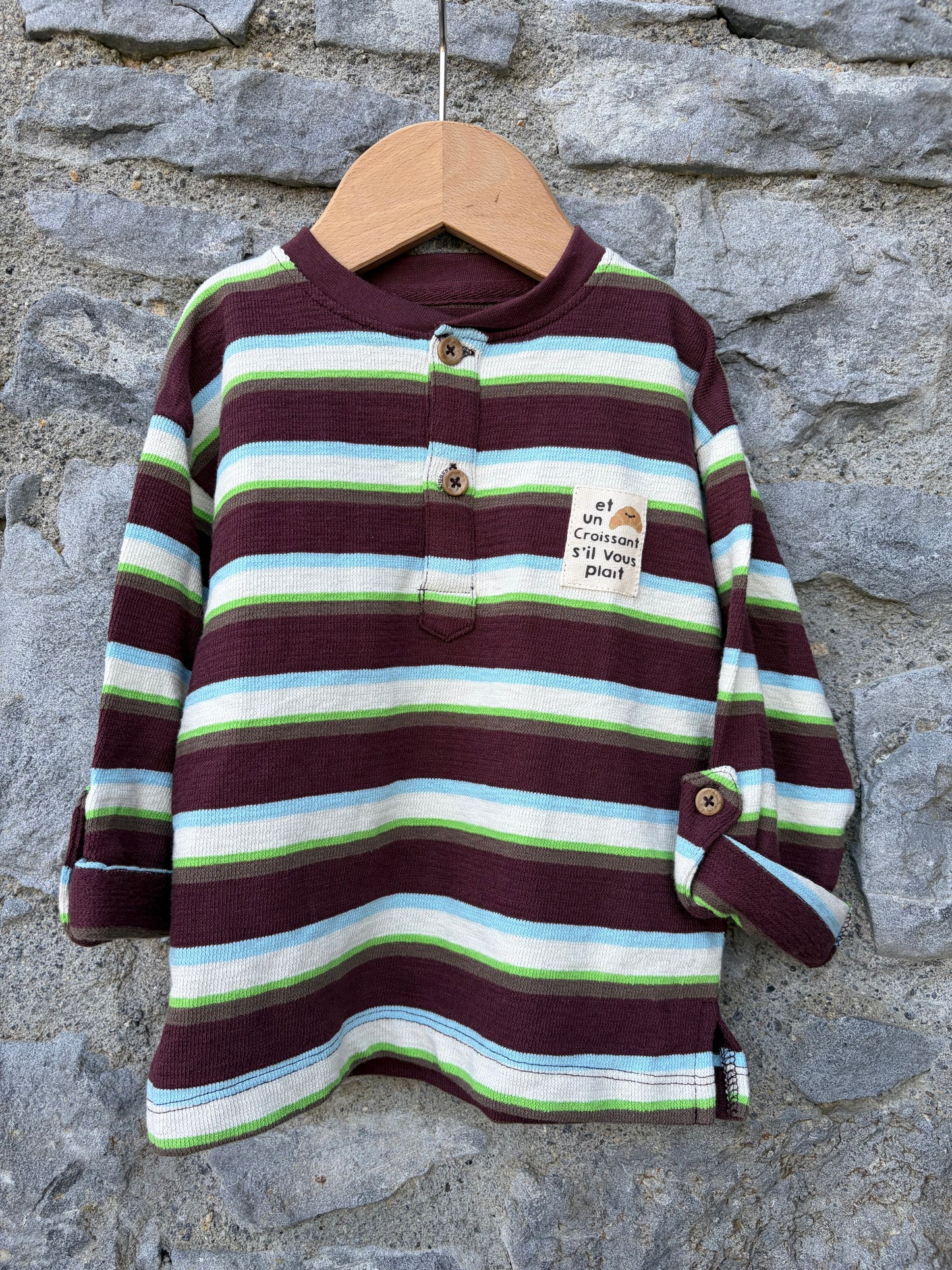 Brown stripy polo top  3-4y (98-104cm)