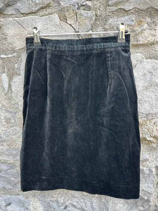 90s black velvet skirt uk 4