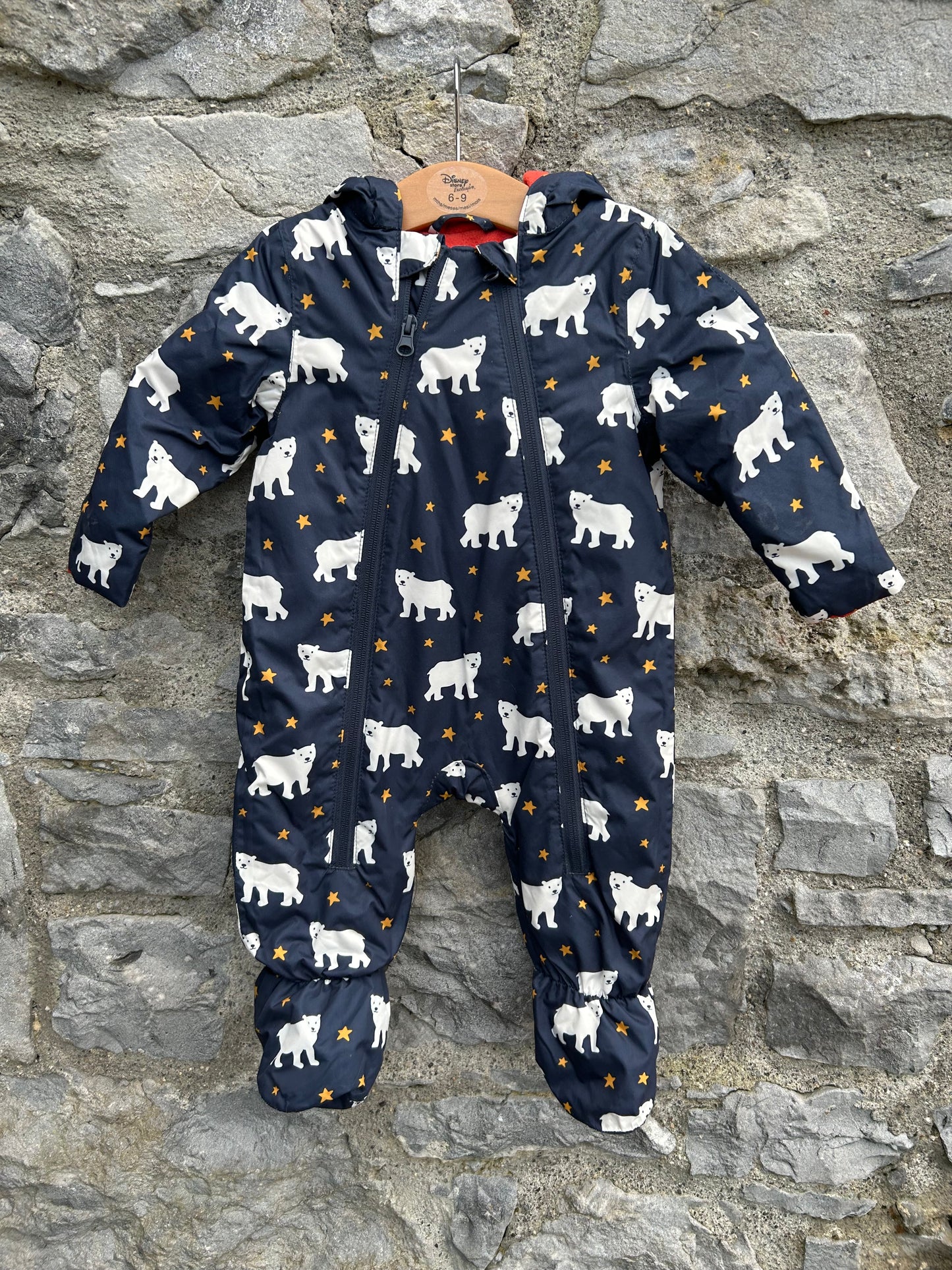 Polar bears navy onesie  3-6m (62-68cm)