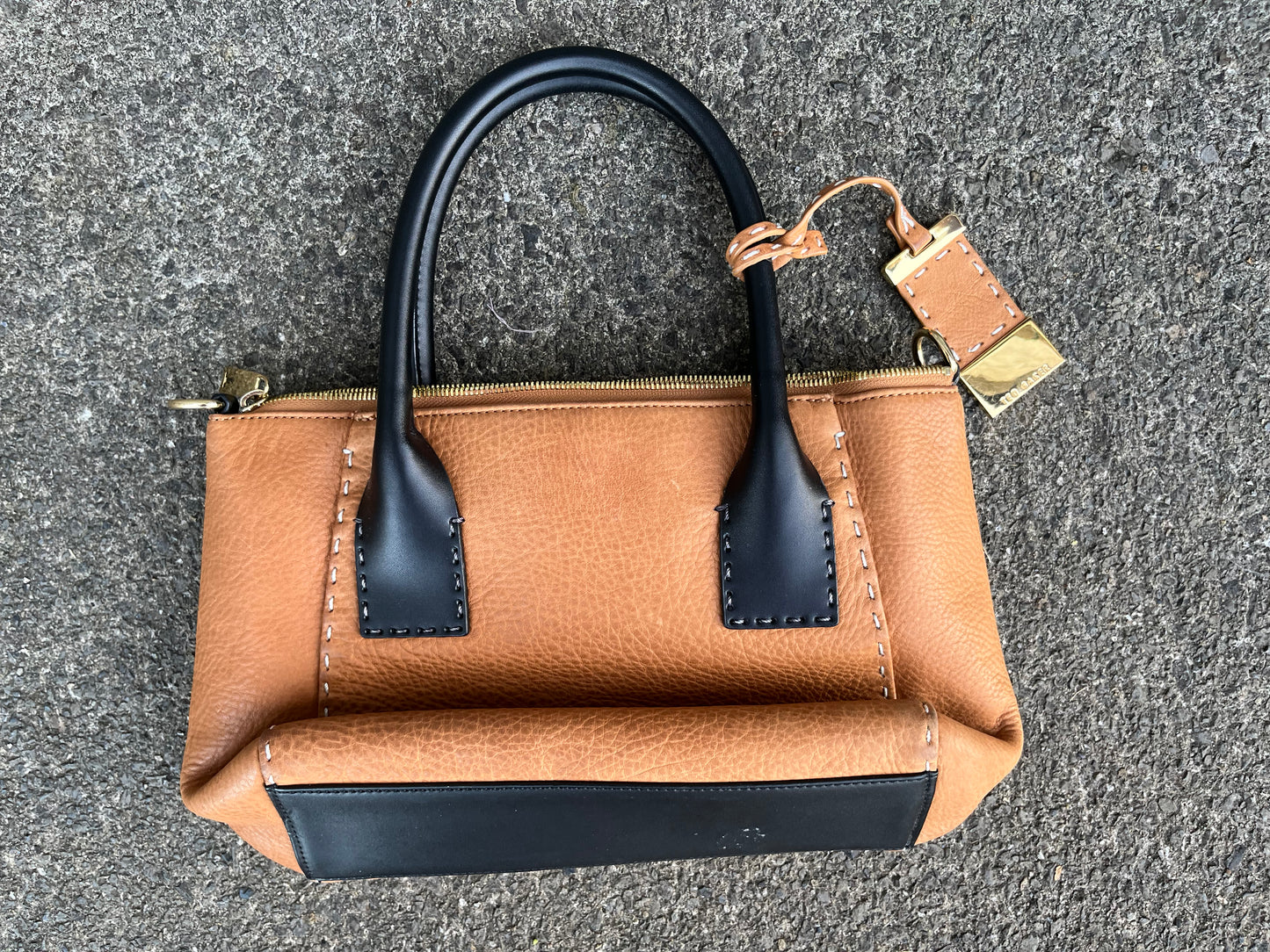 TB Brown leather bag