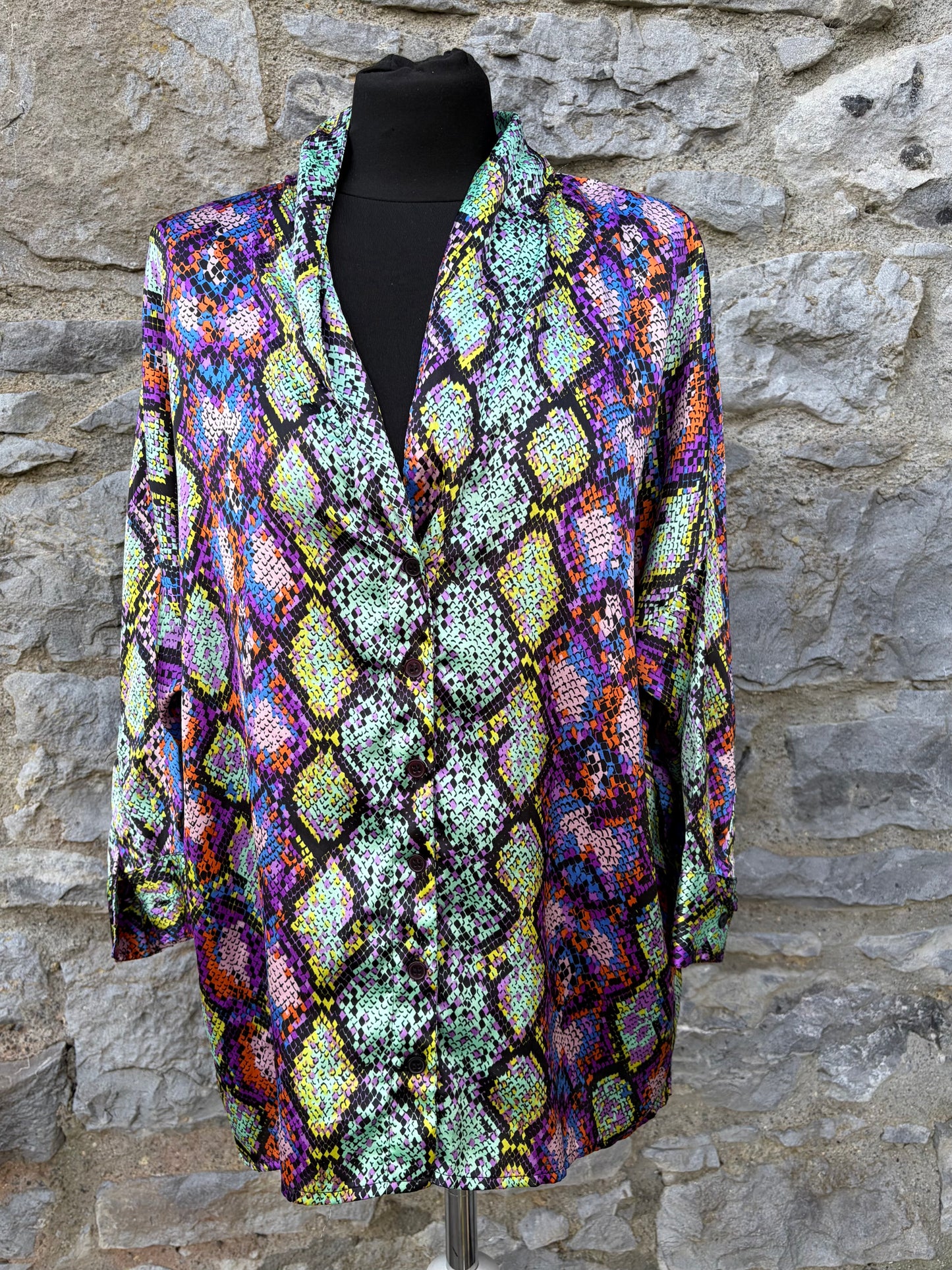 Multicoloured snake print blouse uk 10