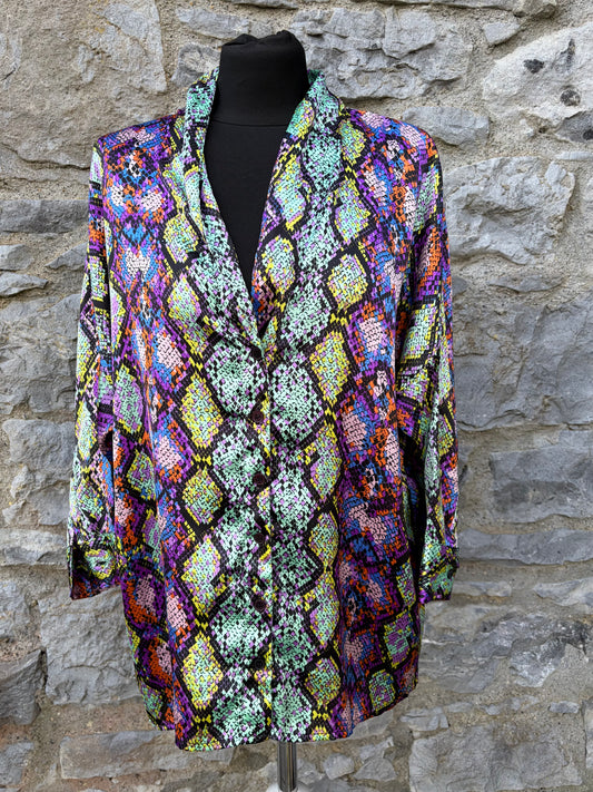Multicoloured snake print blouse uk 10