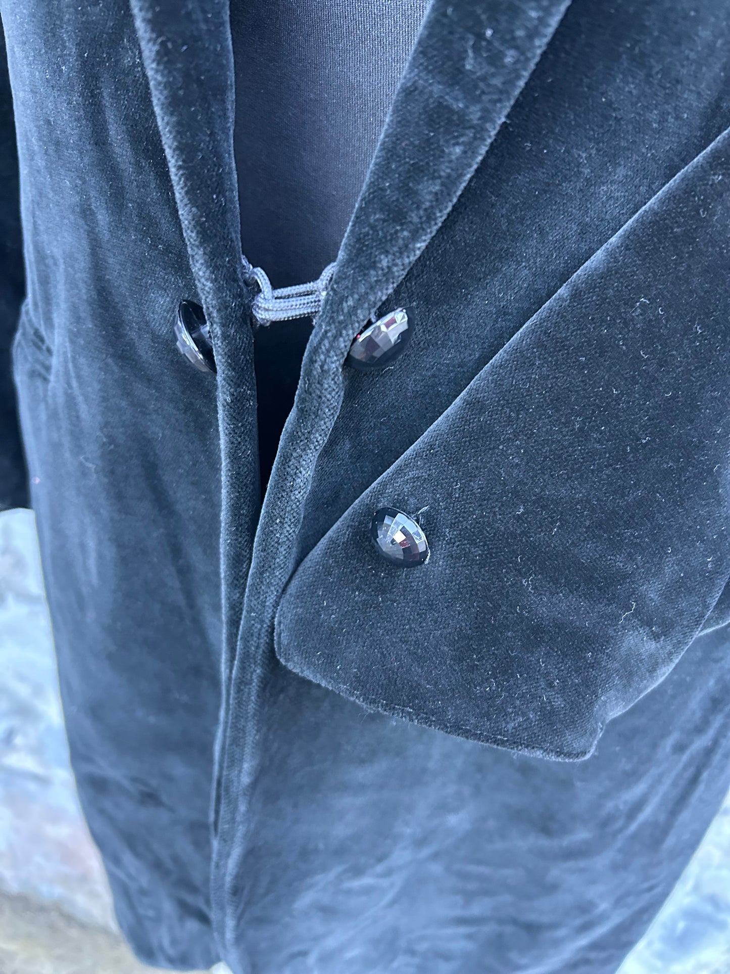 90s black velvet coat uk 12