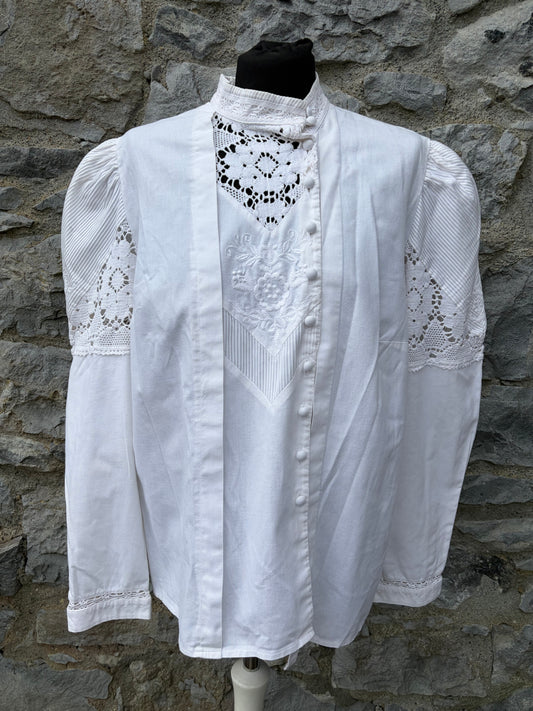 80s white folk shirt uk 16