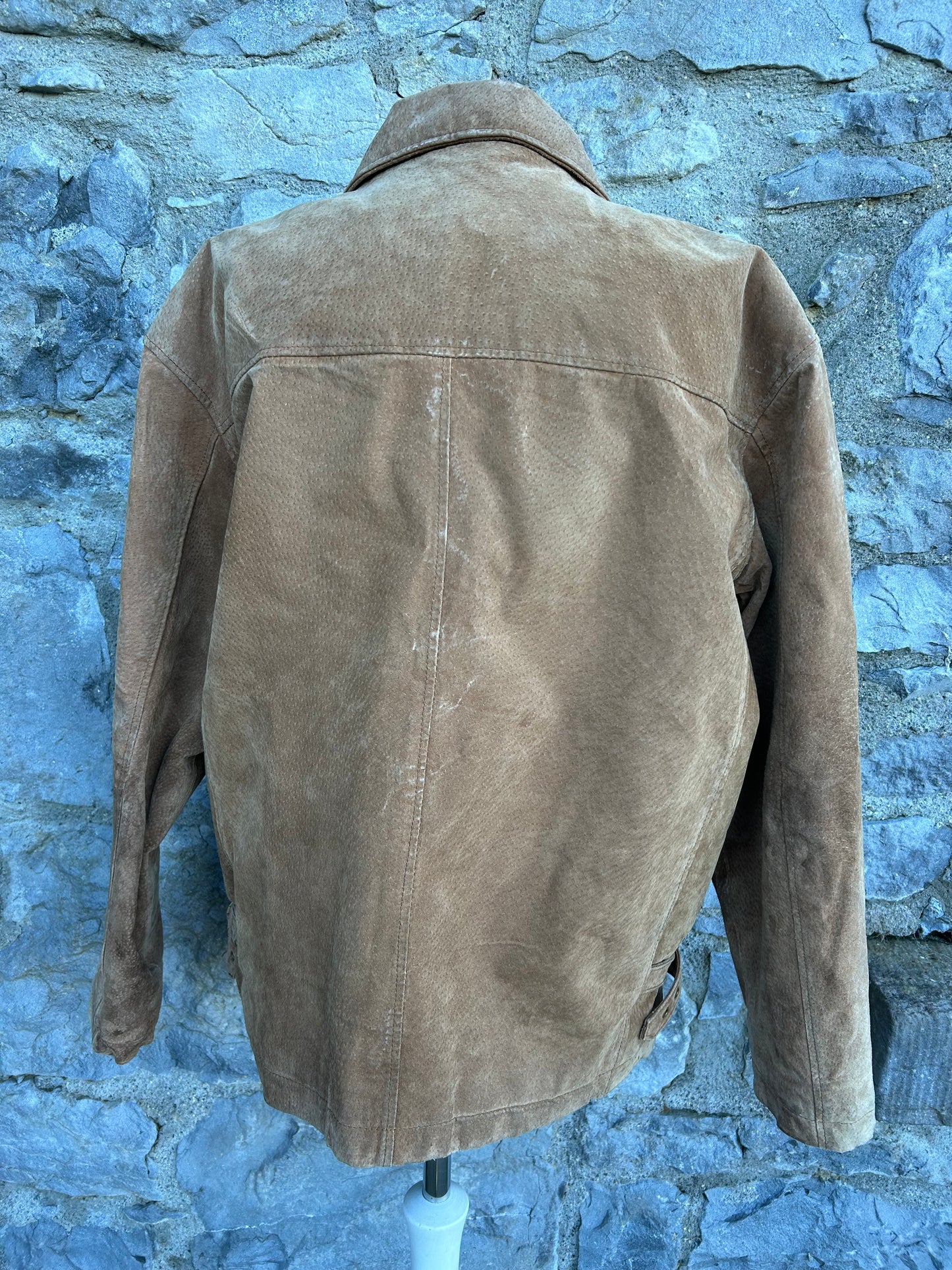 80s brown suede jacket M/L